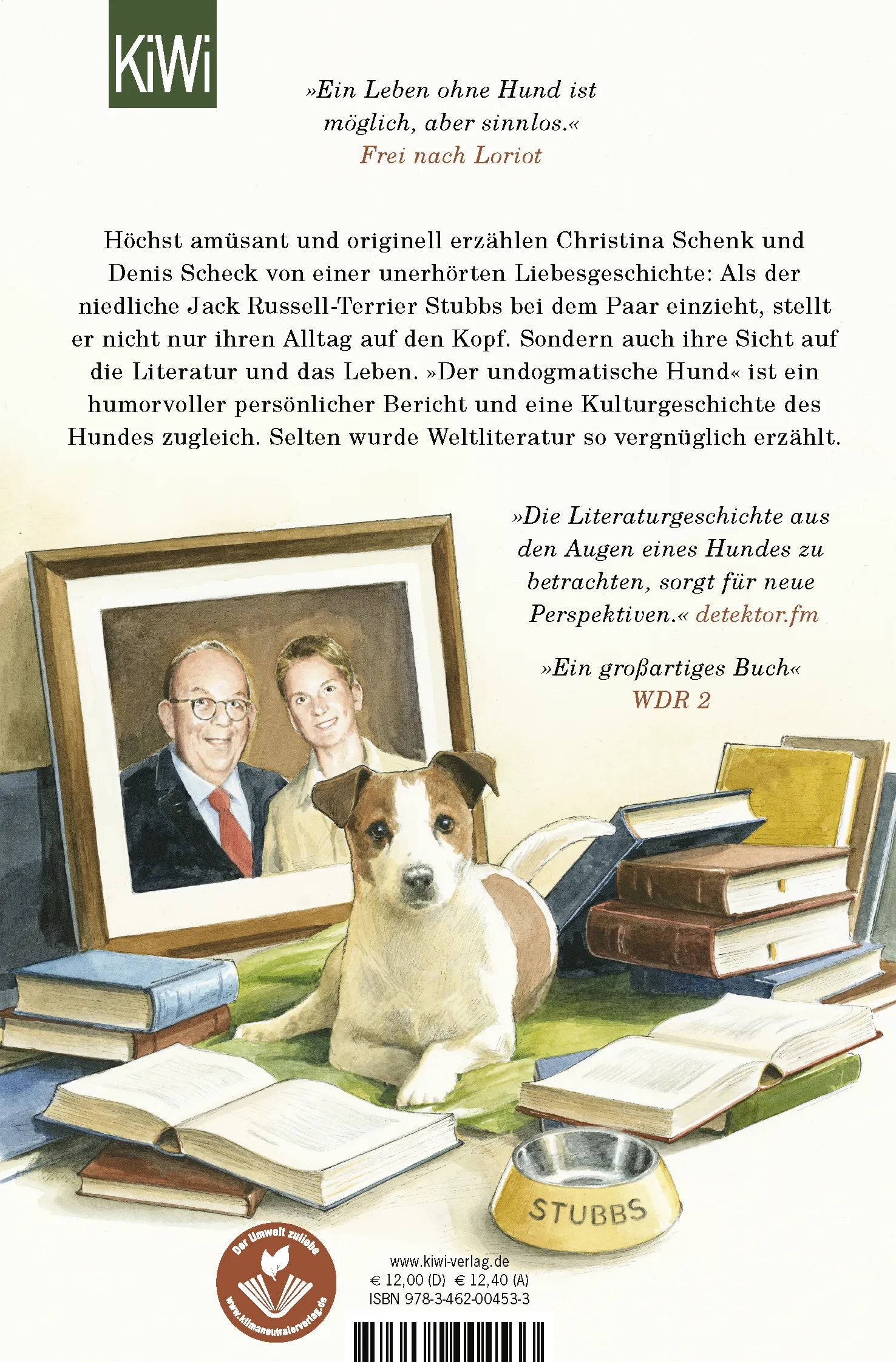 Buchrückseite von 'Der undogmatische Hund' mit Klappentext - Taschenbuch