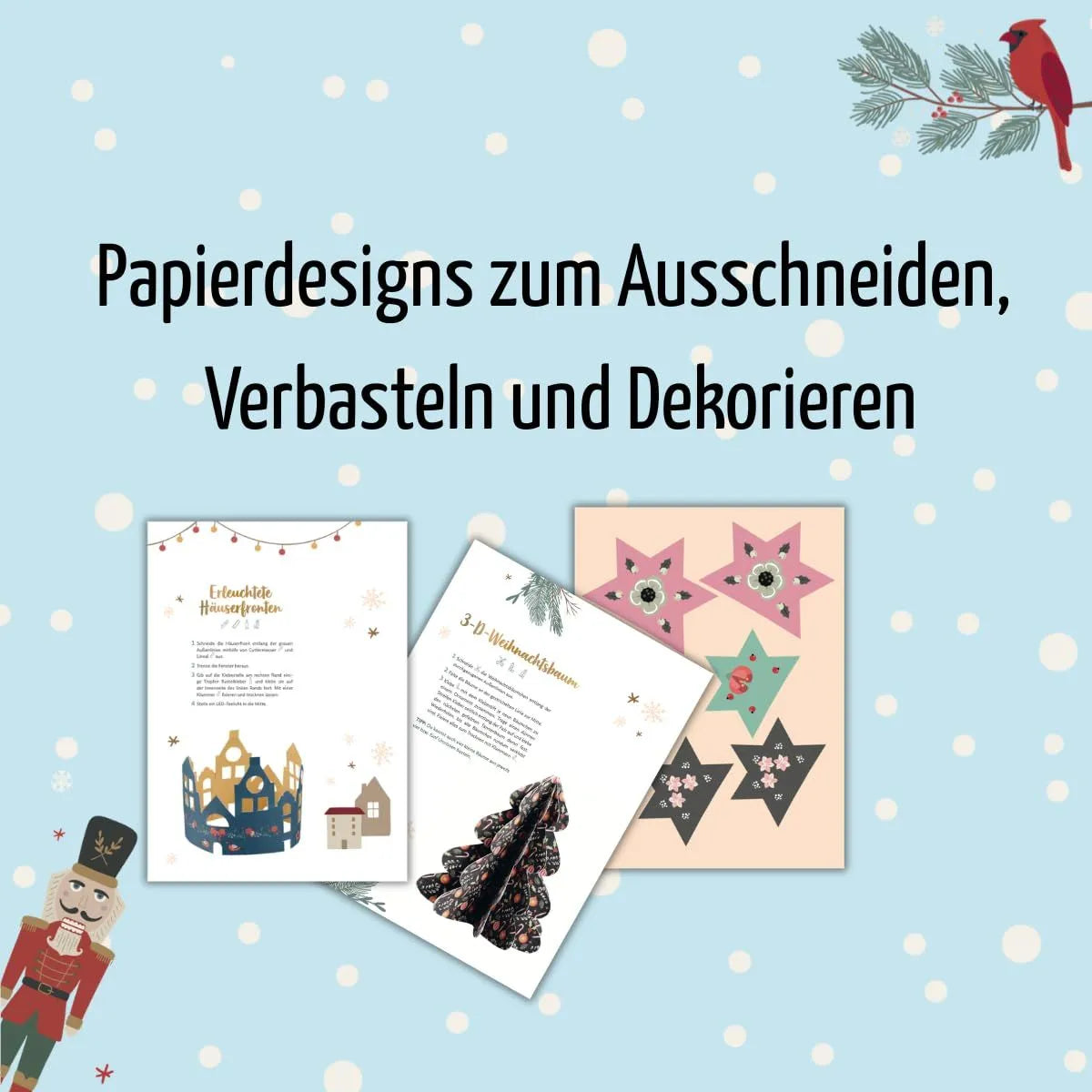 Detailansicht: Der verbastelbare Adventskalender: Kreativer Advent. Papierdesigns zum Ausschneiden, Verbasteln und Dekorieren. (Taschenbuch)
