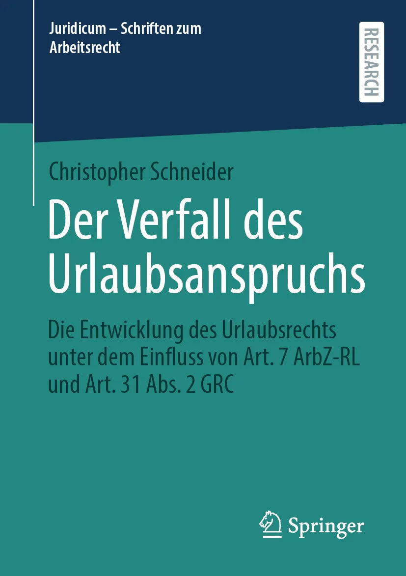 Cover: Der Verfall des Urlaubsanspruchs (E-Book) von Christopher Schneider