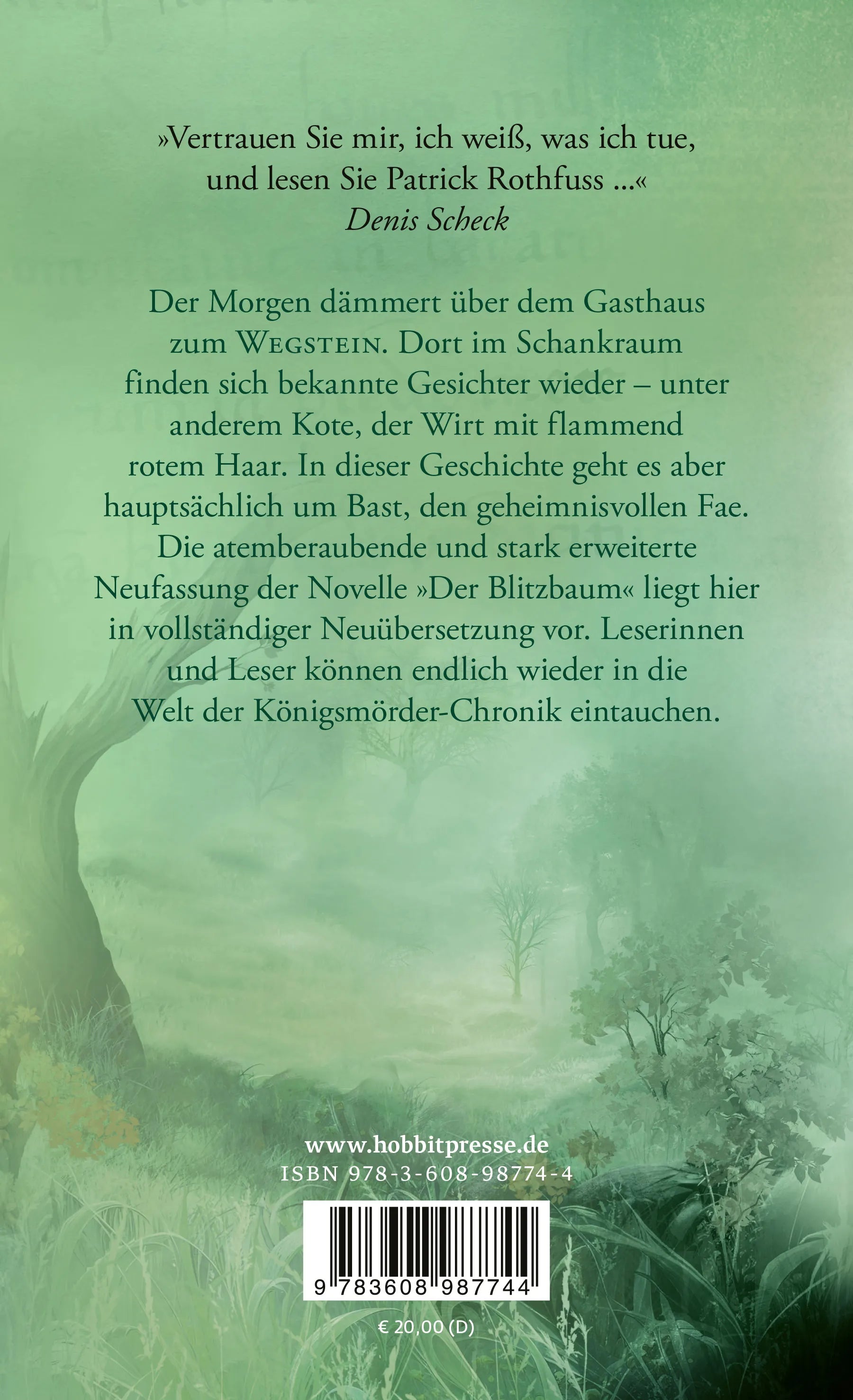 Buchrückseite von 'Der Weg der Wünsche' mit Klappentext - Gebundene Ausgabe