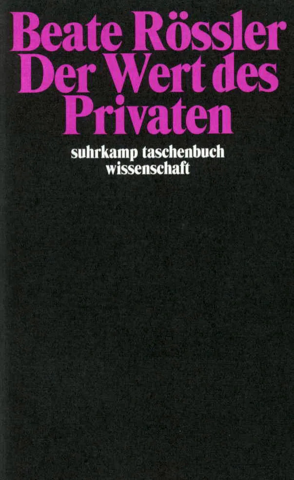 Buchcover von 'Der Wert des Privaten' - Taschenbuch von Beate Rössler