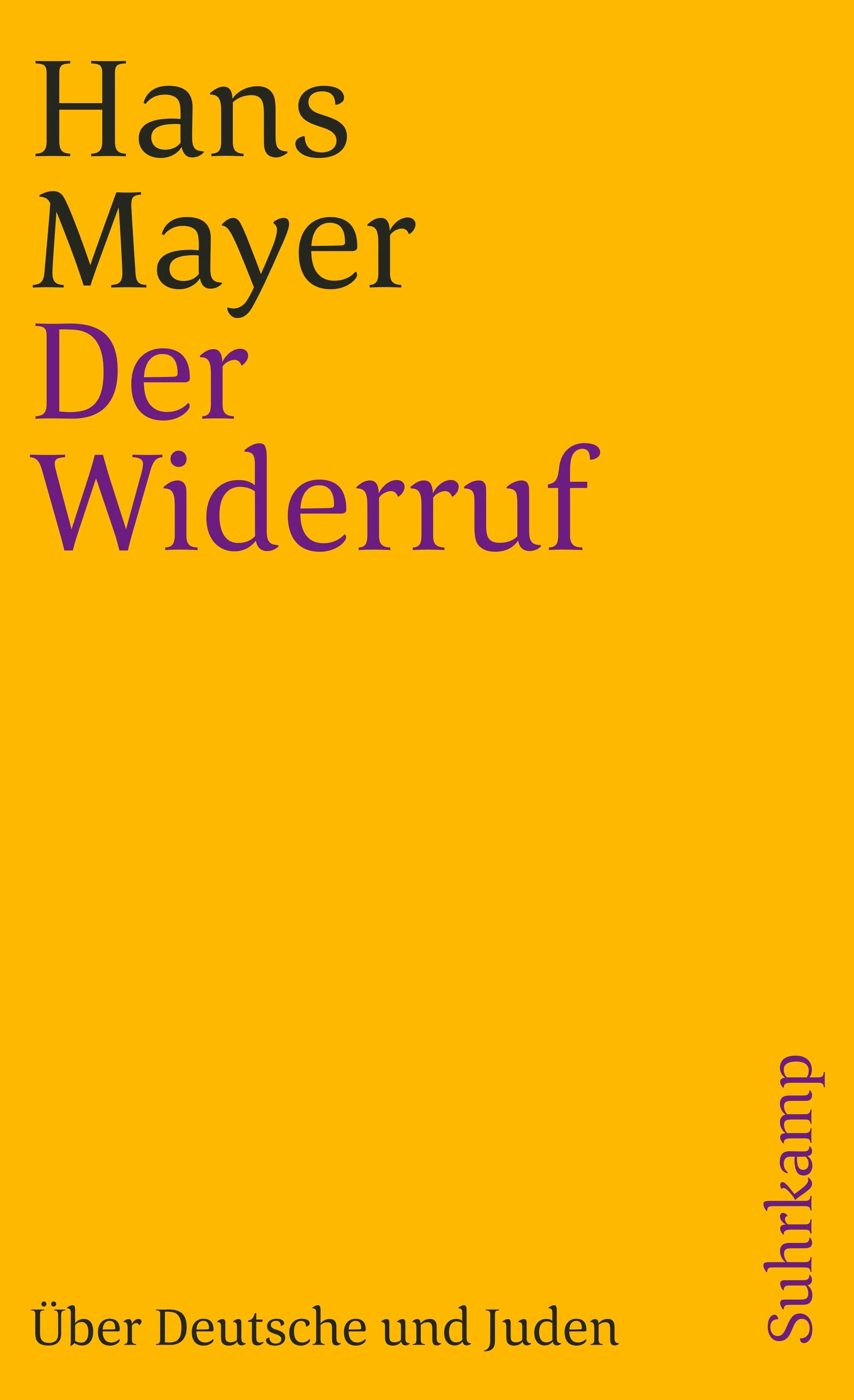 Buchcover von 'Der Widerruf' - Taschenbuch von Hans Mayer