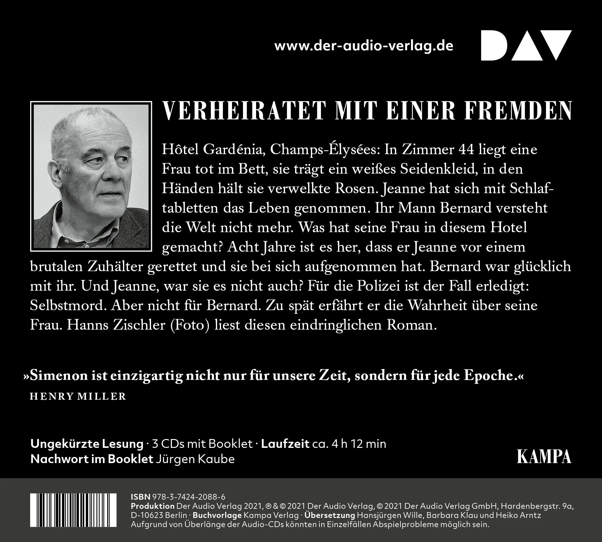 Buchrückseite von 'Der Witwer' mit Klappentext - Hörbuch (CD)