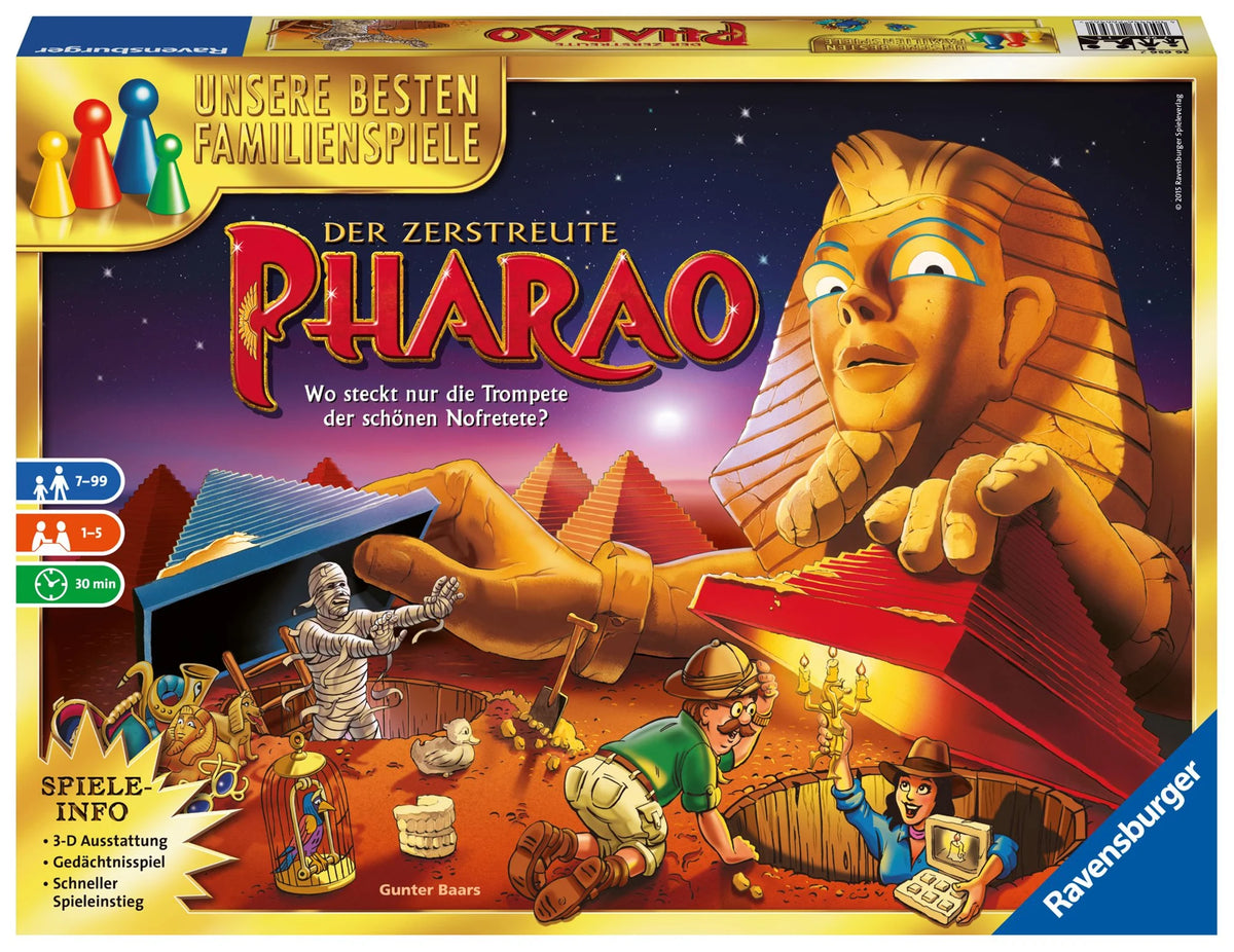 Brettspiel: Der zerstreute Pharao - Gesellschaftsspiel & Brettspiel ab 7 Jahre