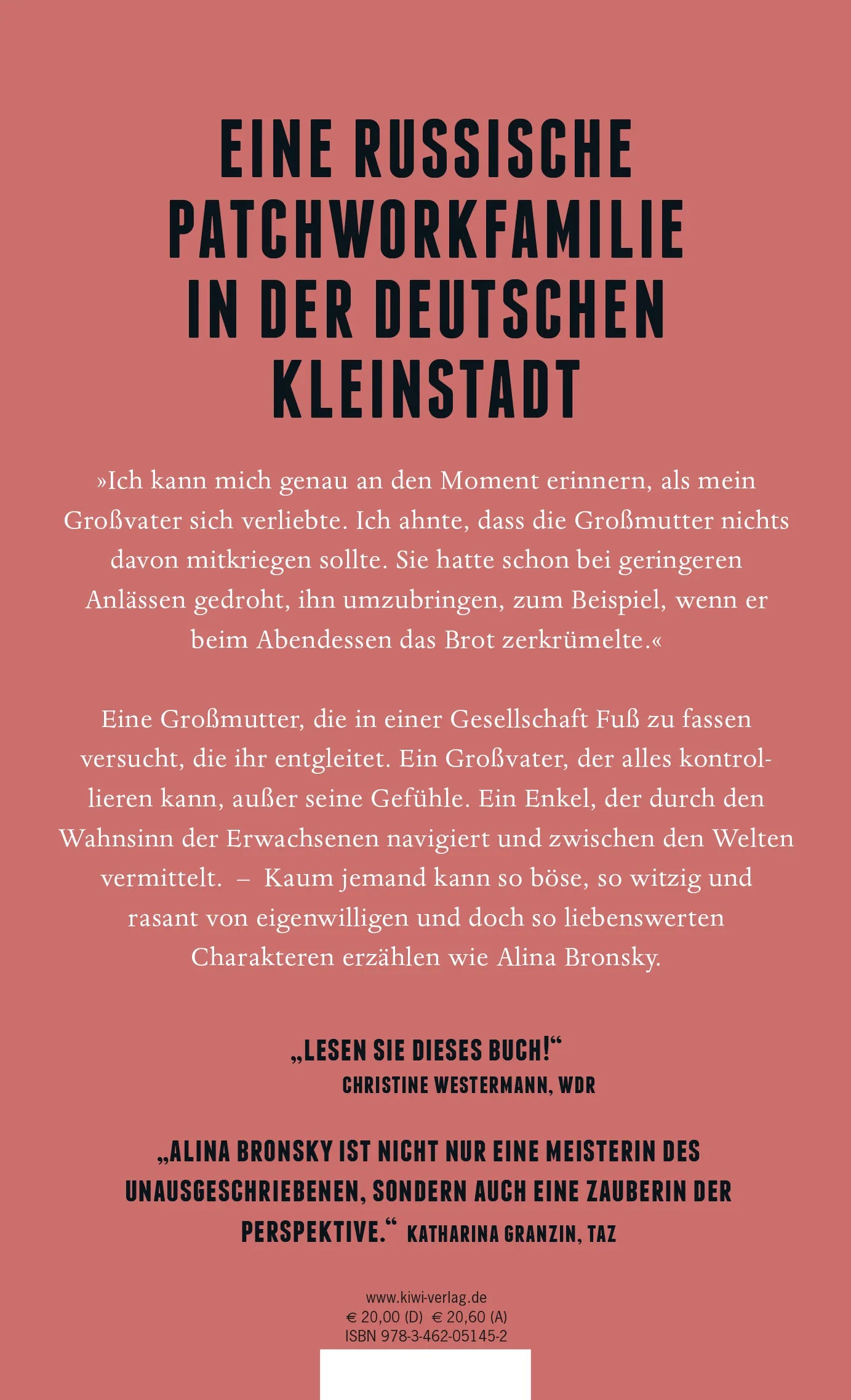 Buchrückseite von 'Der Zopf meiner Großmutter' mit Klappentext - Gebundene Ausgabe