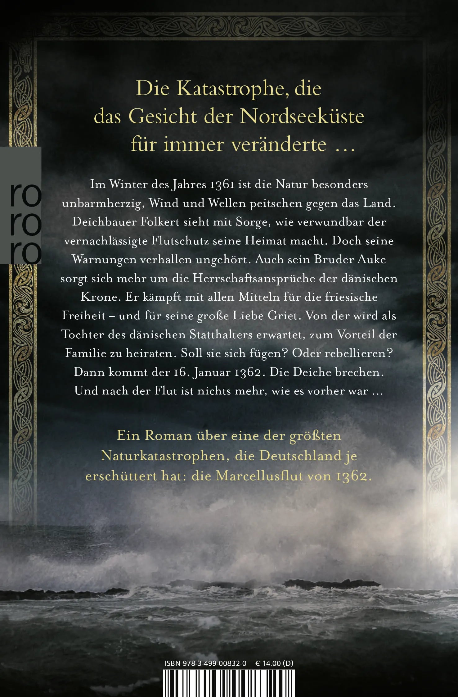 Buchrückseite von 'Der Zorn der Flut' mit Klappentext - Taschenbuch