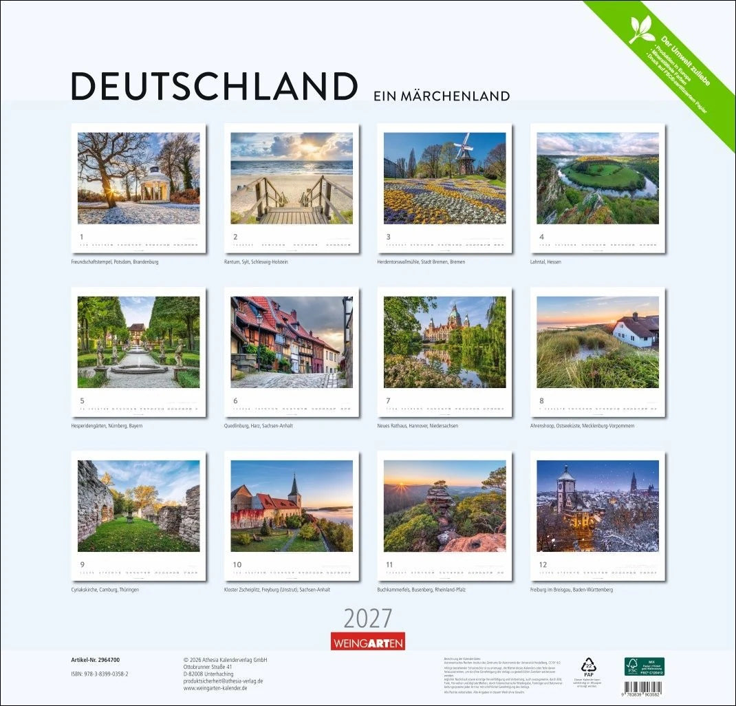 Deutschland - Ein Märchenland Kalender 2027 – Ansicht
