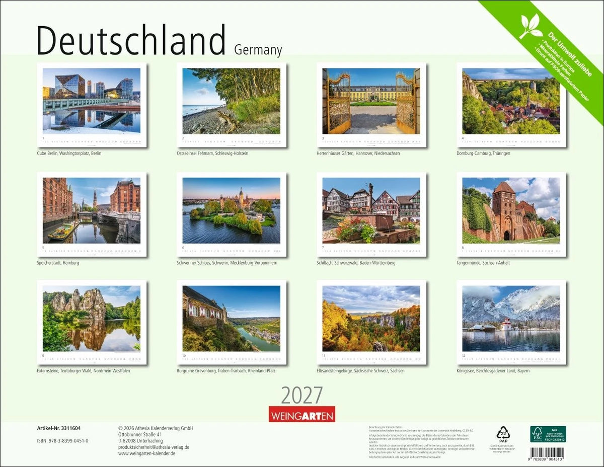 Deutschland Kalender 2027 - Germany – Ansicht