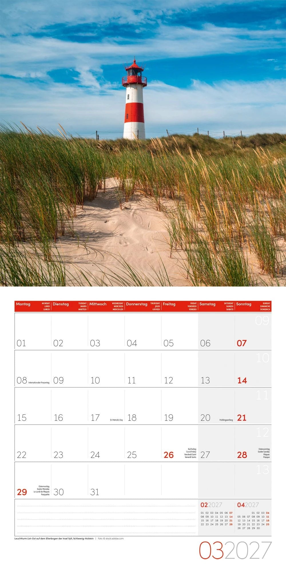 Deutschland Kalender 2027 - 30x30 - Art12 – Ansicht
