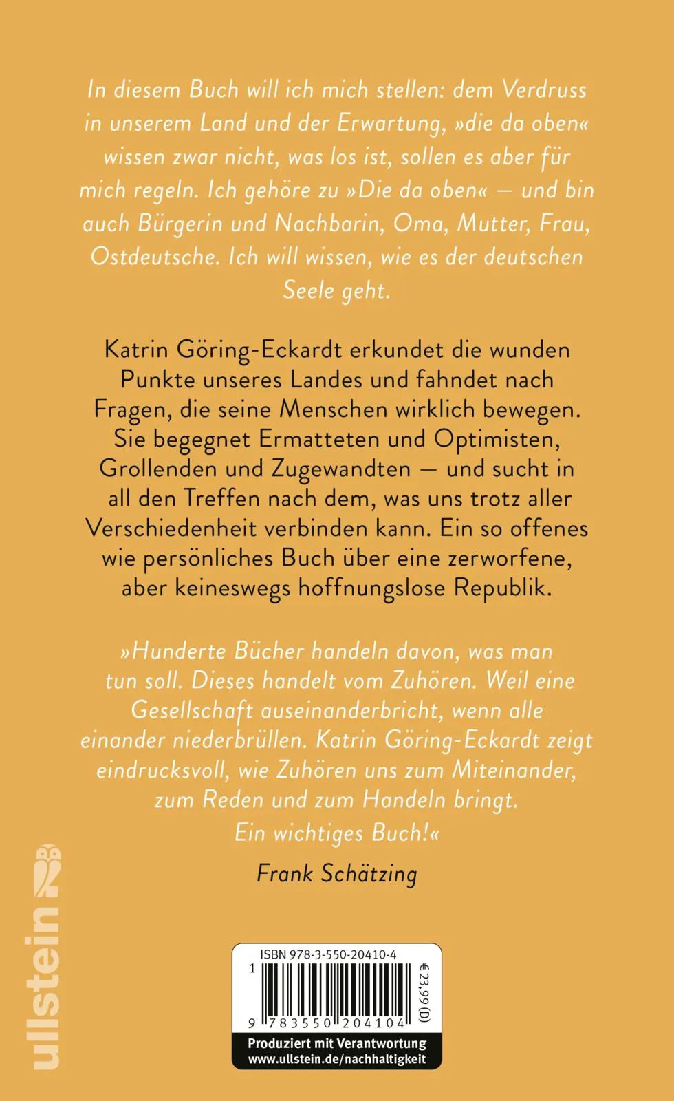 Rückseite: Deutschland, lass uns reden (Hardcover)