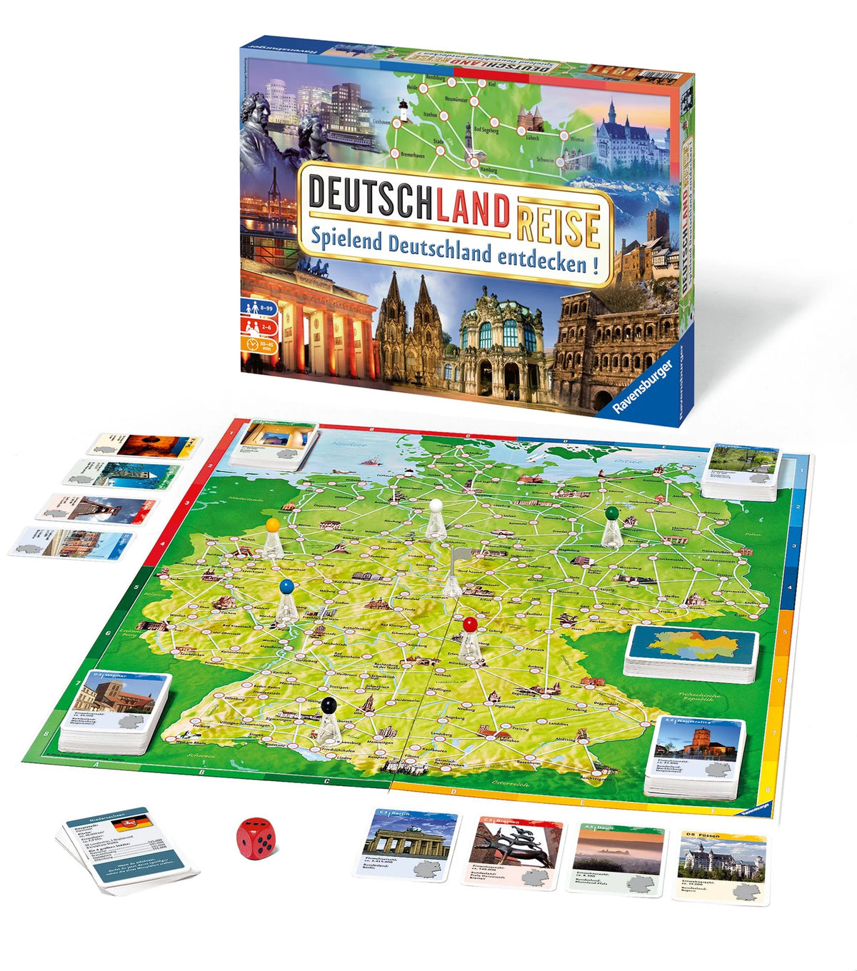 Deutschlandreise - Gesellschaftsspiel & Brettspiel ab 8 Jahre – Ansicht