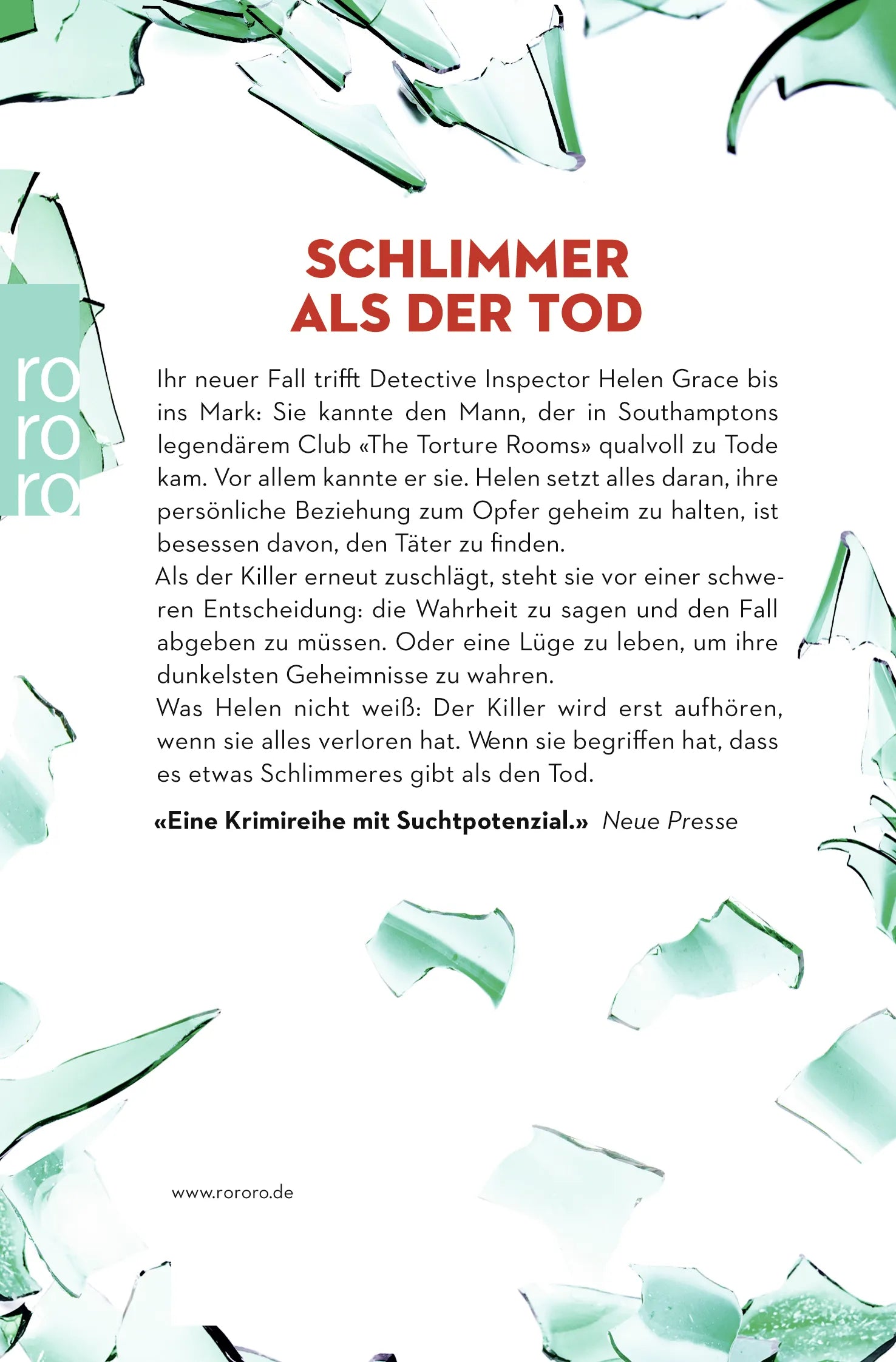 Buchrückseite von 'D.I. Helen Grace: Letzter Schmerz' mit Klappentext - Taschenbuch