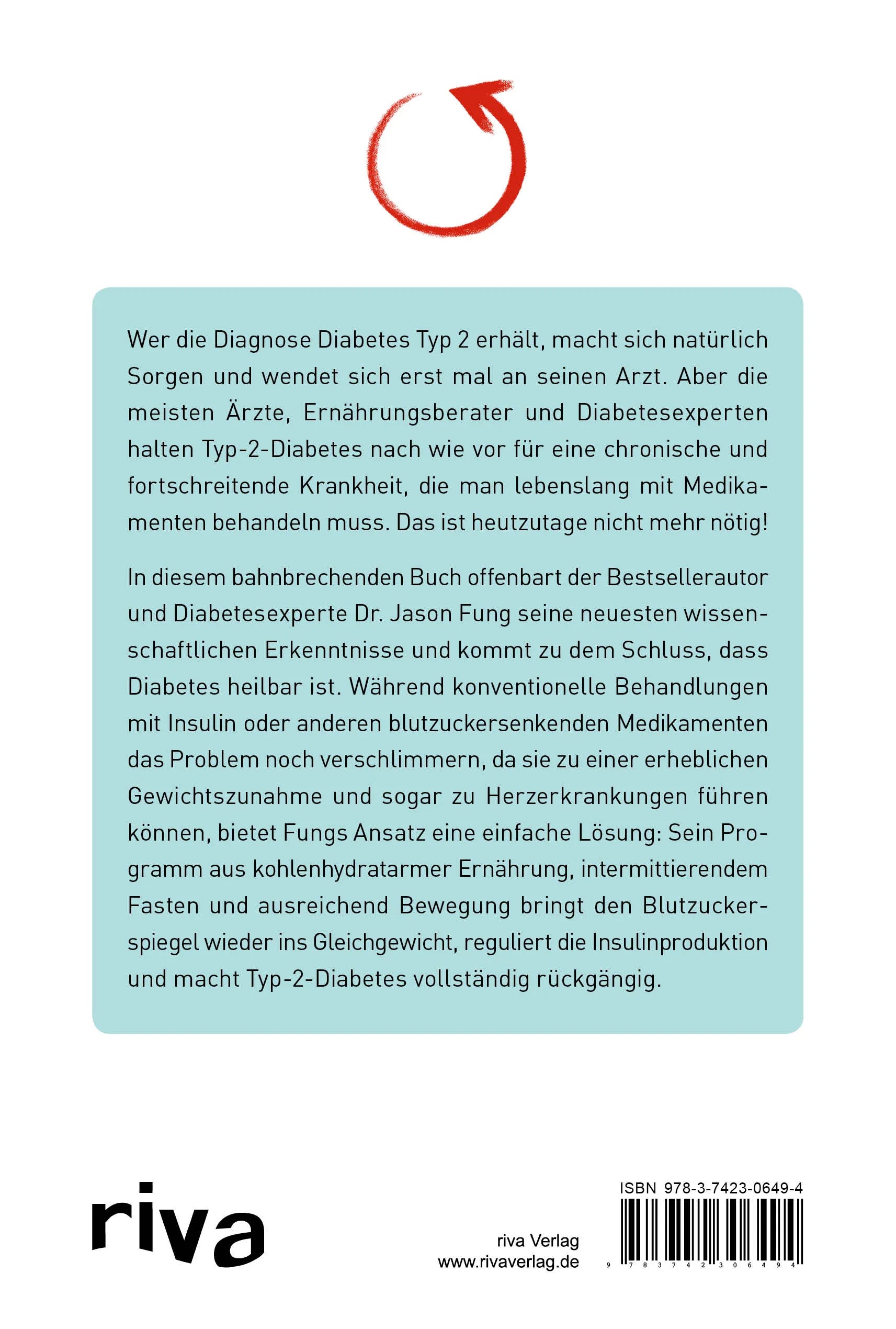 Buchrückseite von 'Diabetes rückgängig machen' mit Klappentext - Taschenbuch