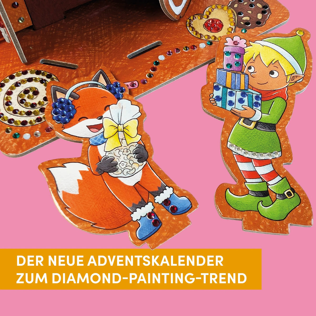 Diamond Painting Adventskalender Lebkuchenhaus. Mit Material und Werkzeug – Ansicht