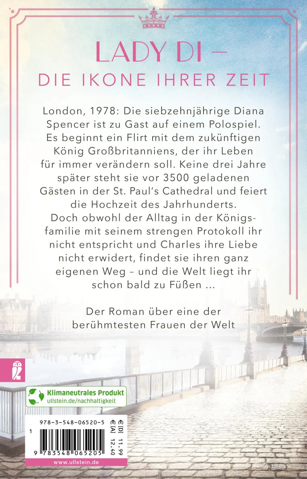 Buchrückseite von 'Diana' mit Klappentext - Taschenbuch