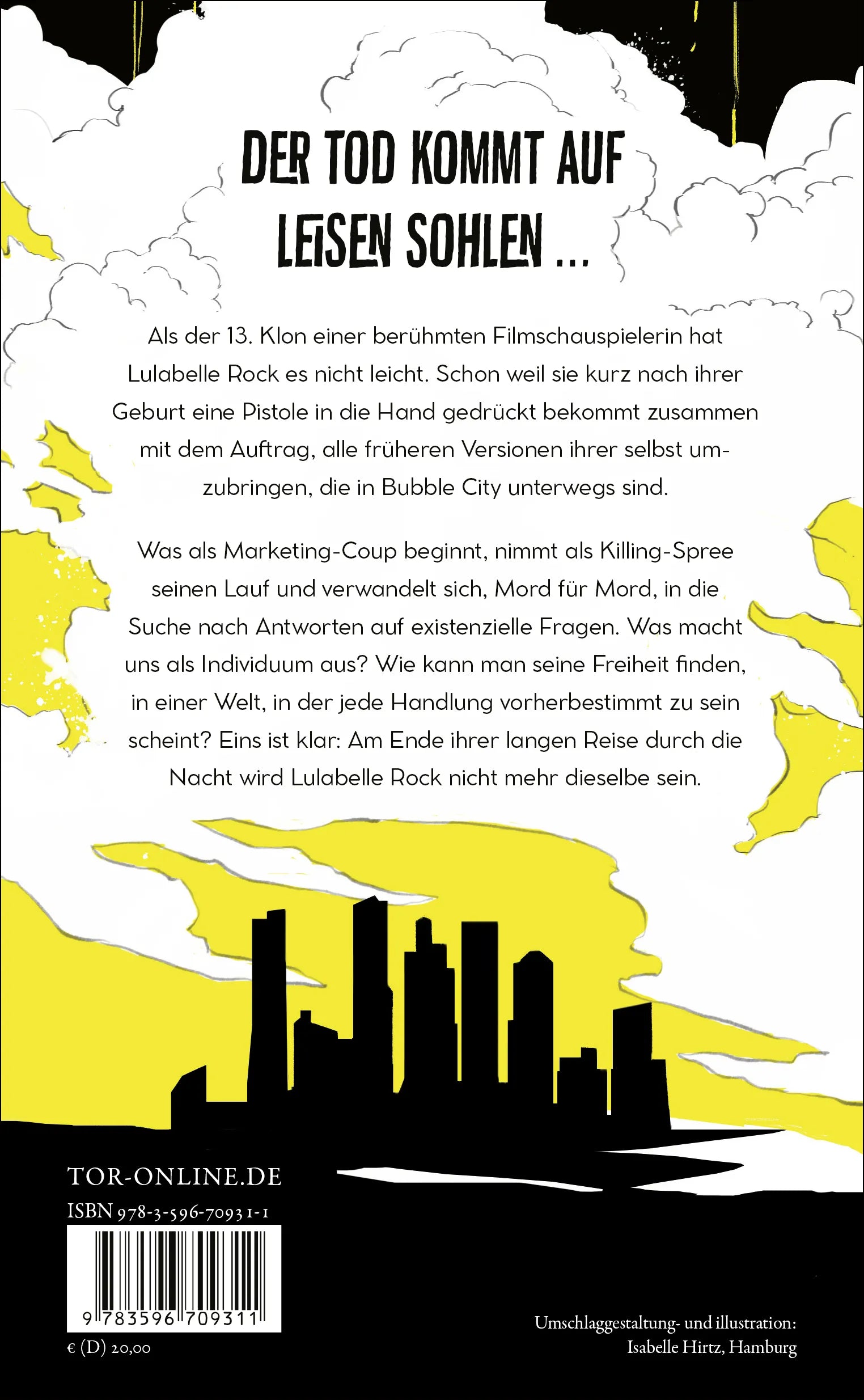 Buchrückseite von 'Die 13 Tode der Lulabelle Rock' mit Klappentext - Gebundene Ausgabe