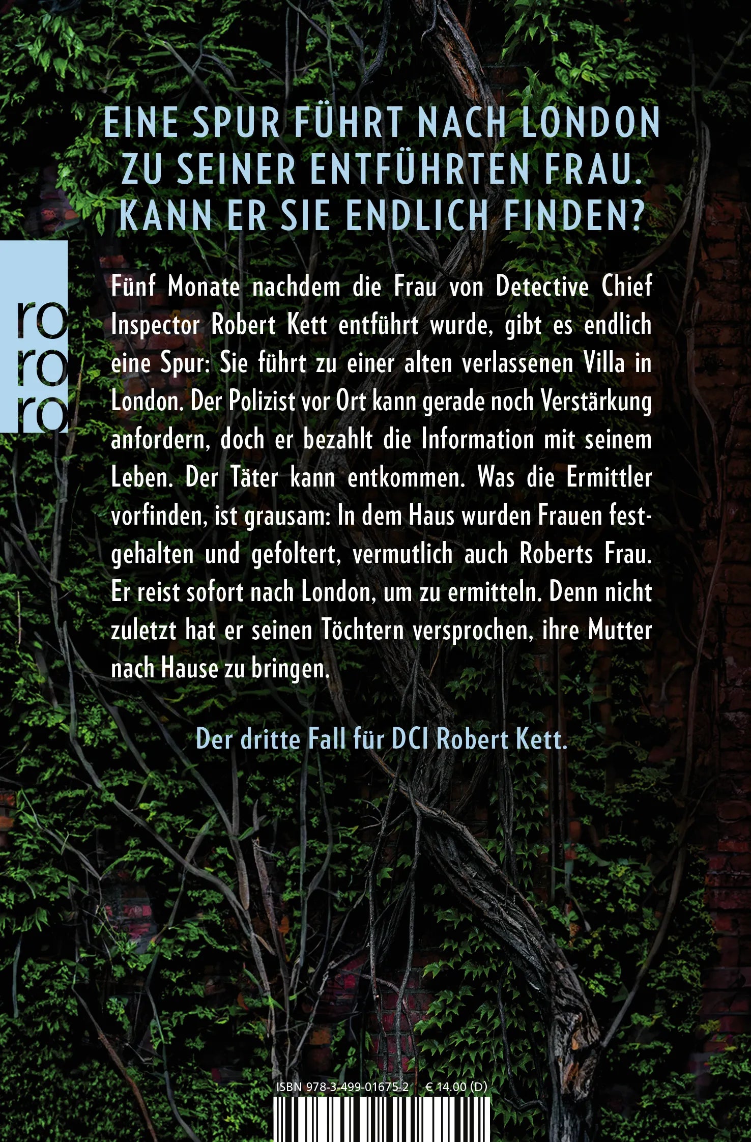 Buchrückseite von 'Die Angst, die niemals endet' mit Klappentext - Taschenbuch