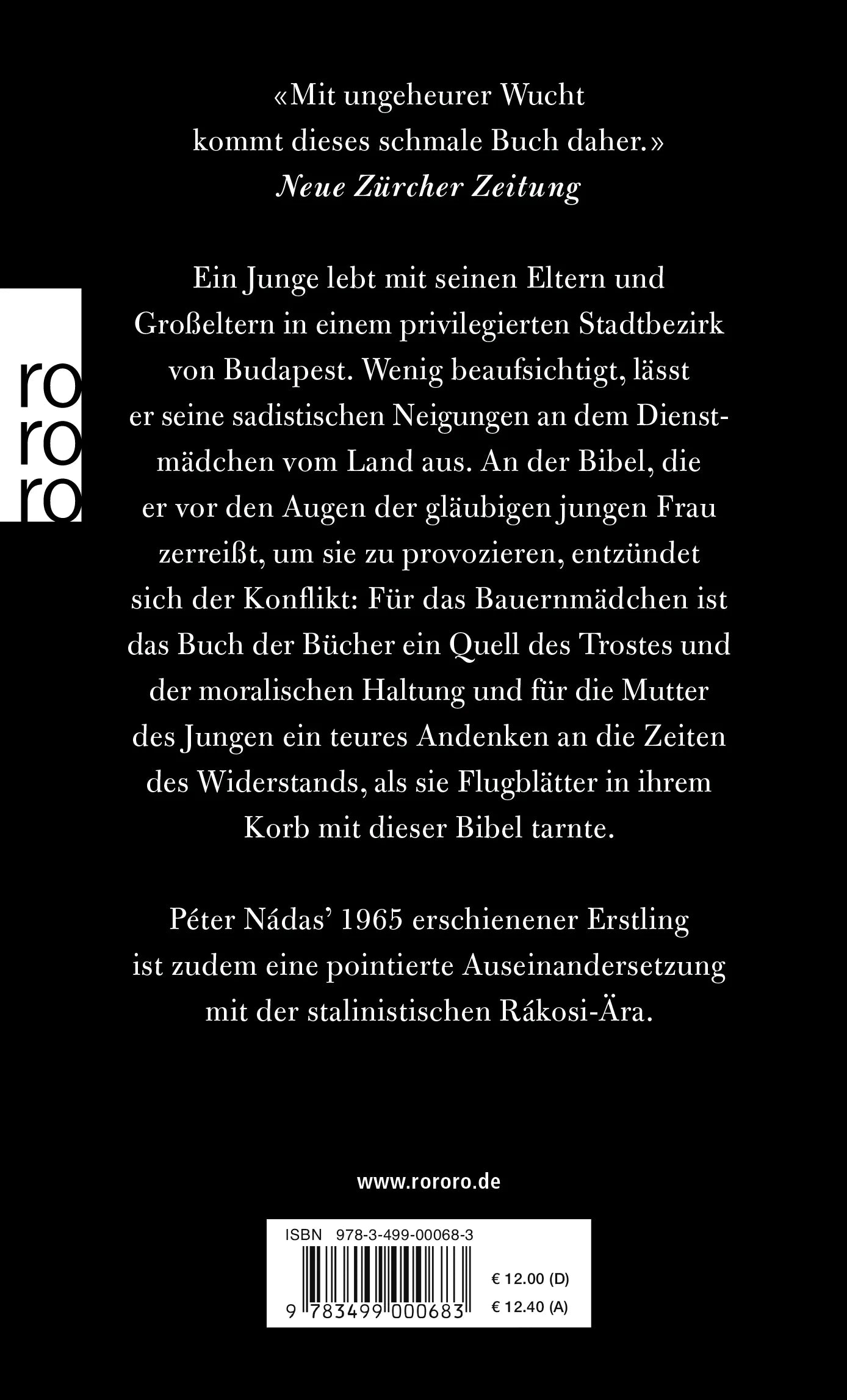 Buchrückseite von 'Die Bibel' mit Klappentext - Taschenbuch