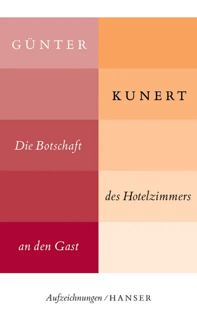 Buchcover von 'Die Botschaft des Hotelzimmers an den Gast' - Gebundene Ausgabe von Günter Kunert