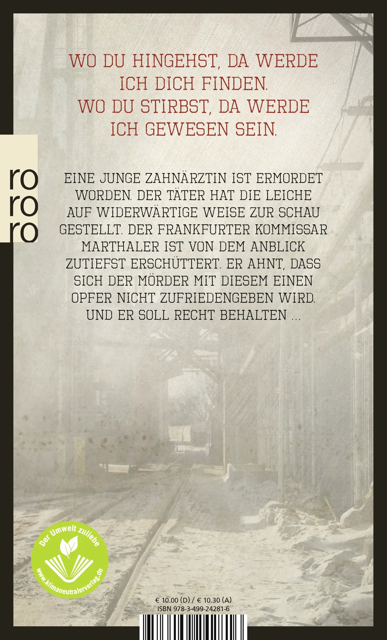 Buchrückseite von 'Die Braut im Schnee' mit Klappentext - Taschenbuch