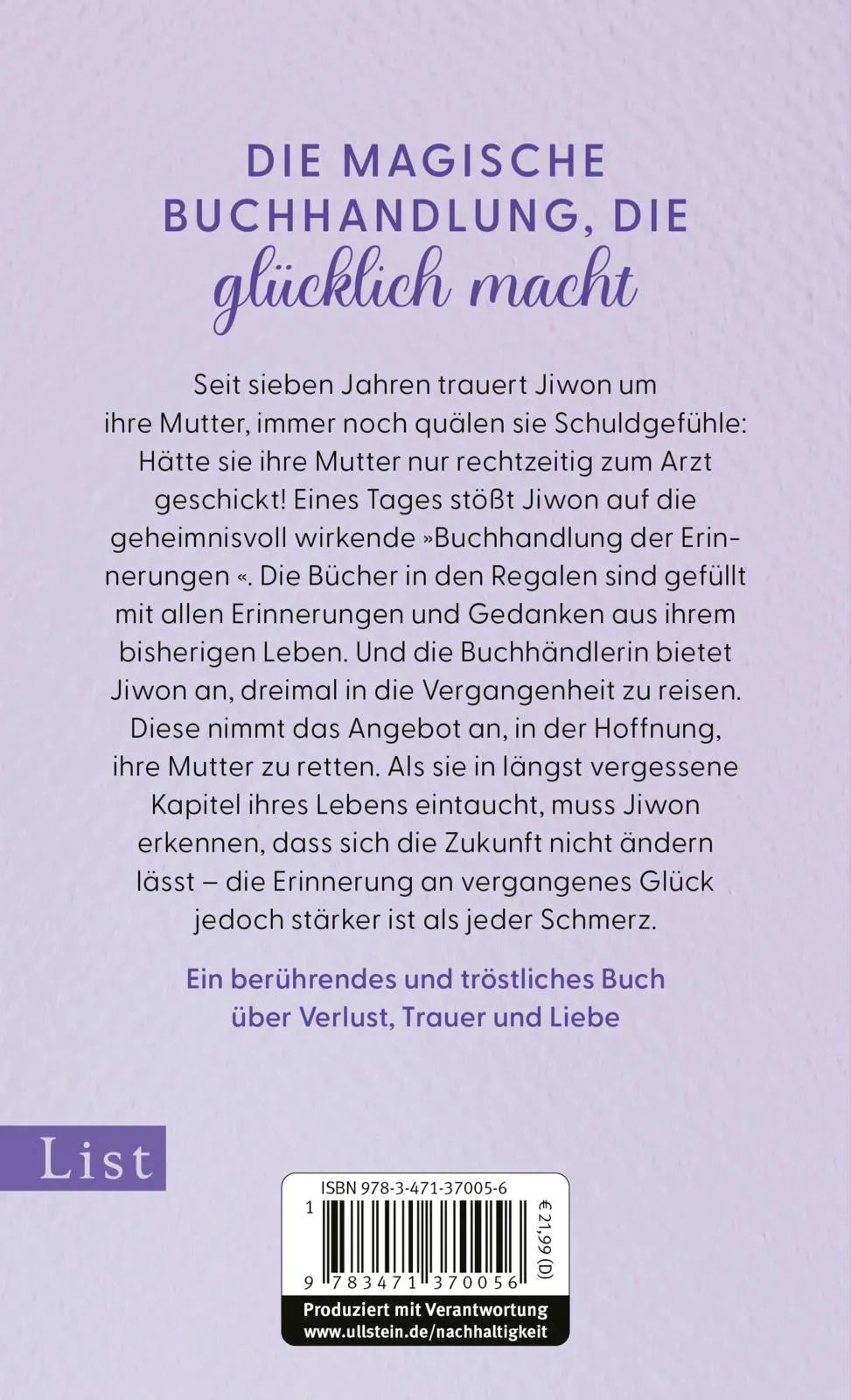 Rückseite: Die Buchhandlung der Erinnerungen (Hardcover)