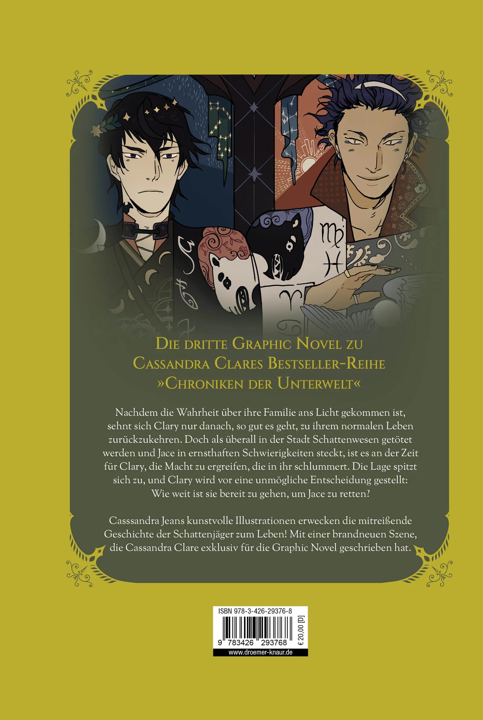 Buchrückseite von 'Die Chroniken der Unterwelt. City of Ashes' mit Klappentext - Gebundene Ausgabe