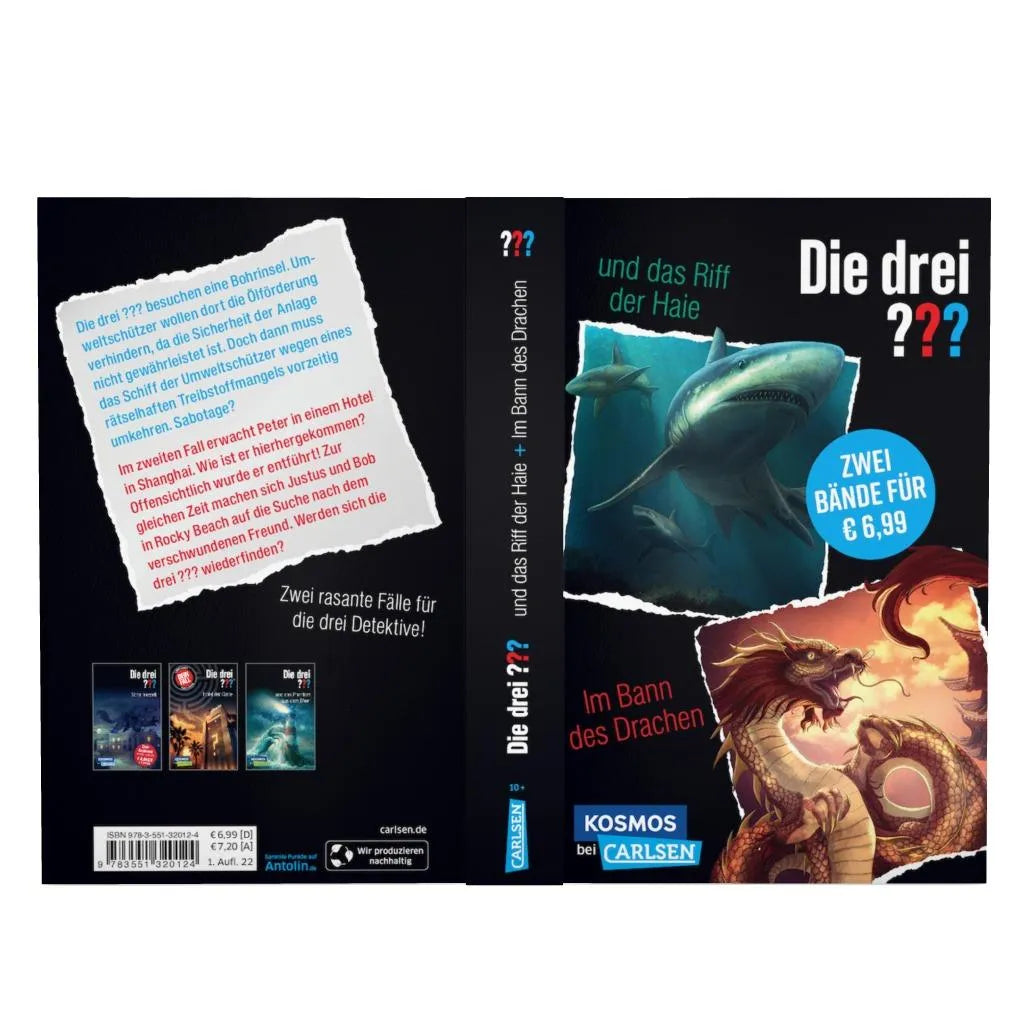 Abbildung von 'Die drei ???: 2-in1-Band mit Die drei ??? und das Riff der Haie / Im Bann des Drachen'