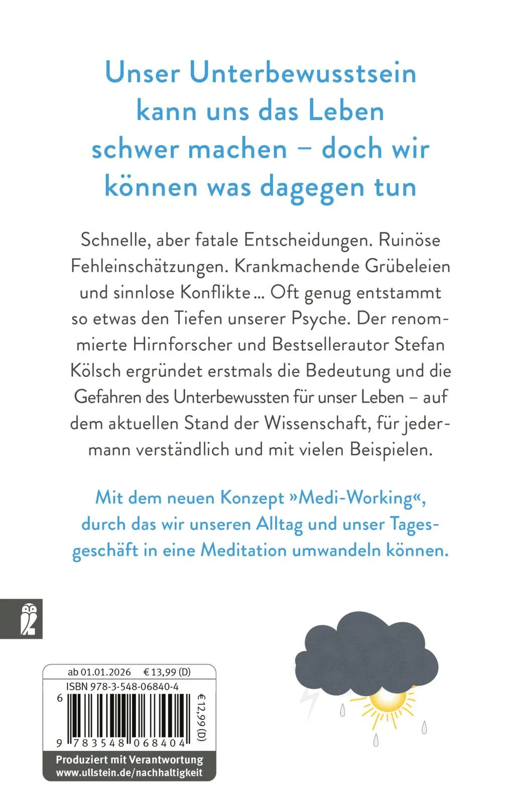 Buchrückseite von 'Die dunkle Seite des Gehirns' mit Klappentext - Taschenbuch
