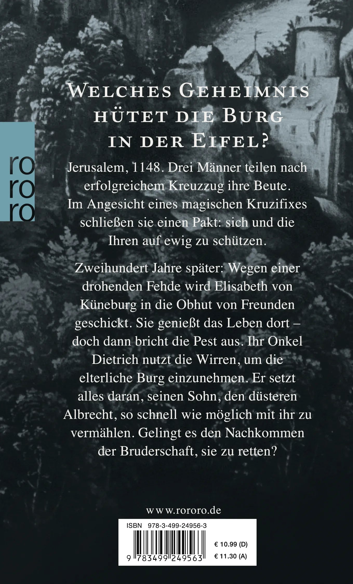 Buchrückseite von 'Die Eifelgräfin' mit Klappentext - Taschenbuch