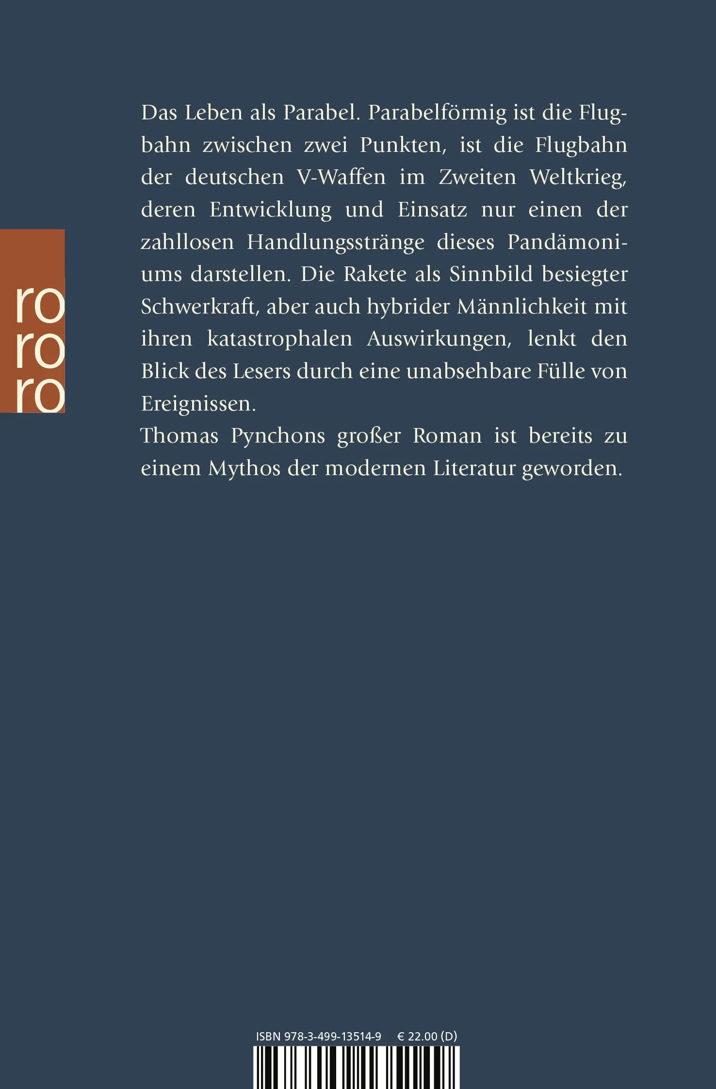 Buchrückseite von 'Die Enden der Parabel' mit Klappentext - Taschenbuch