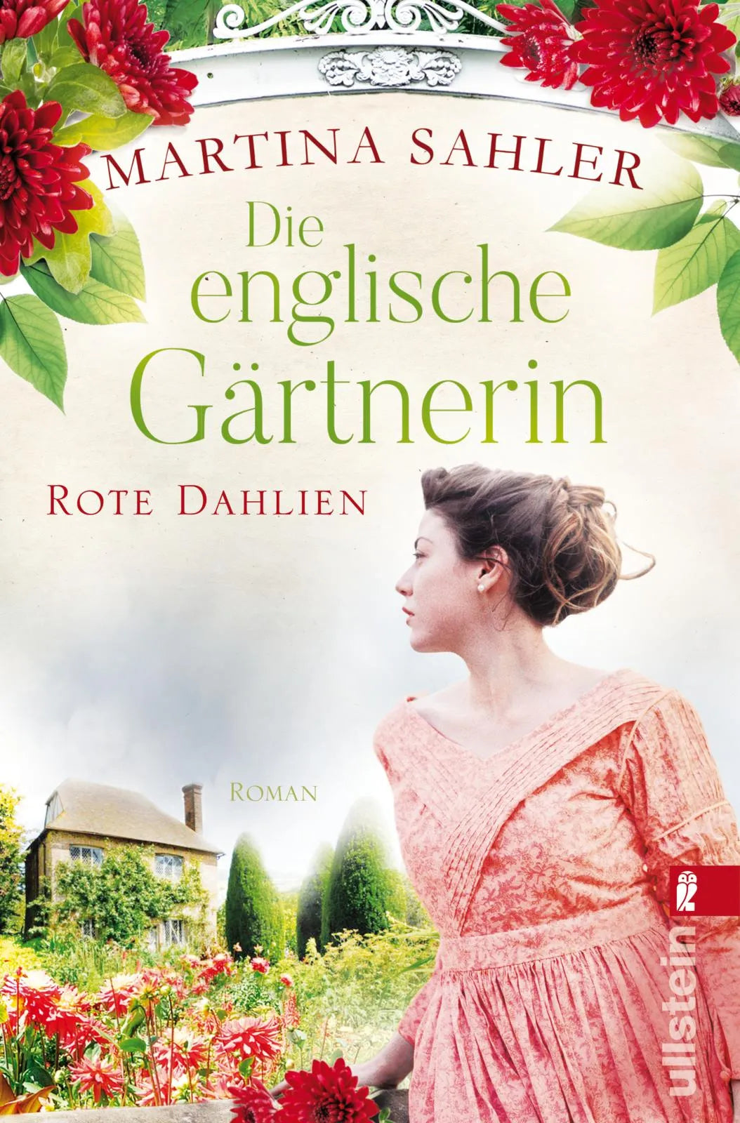 Buchcover von 'Die englische Gärtnerin - Rote Dahlien' - Paperback von Martina Sahler
