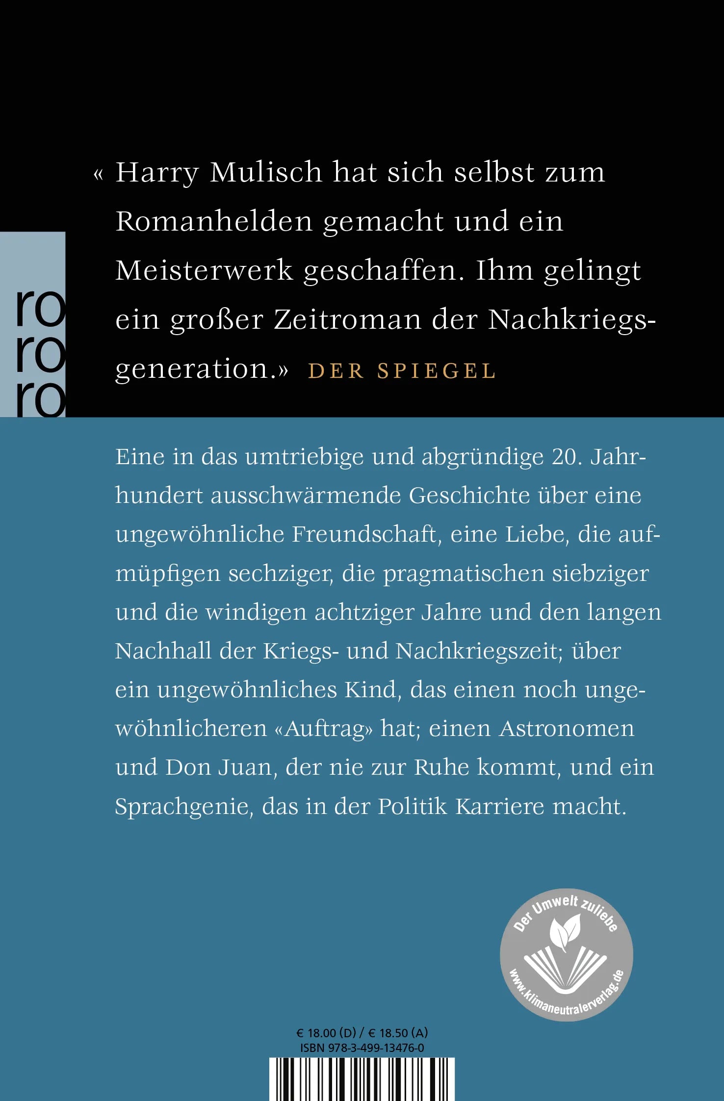 Buchrückseite von 'Die Entdeckung des Himmels' mit Klappentext - Taschenbuch
