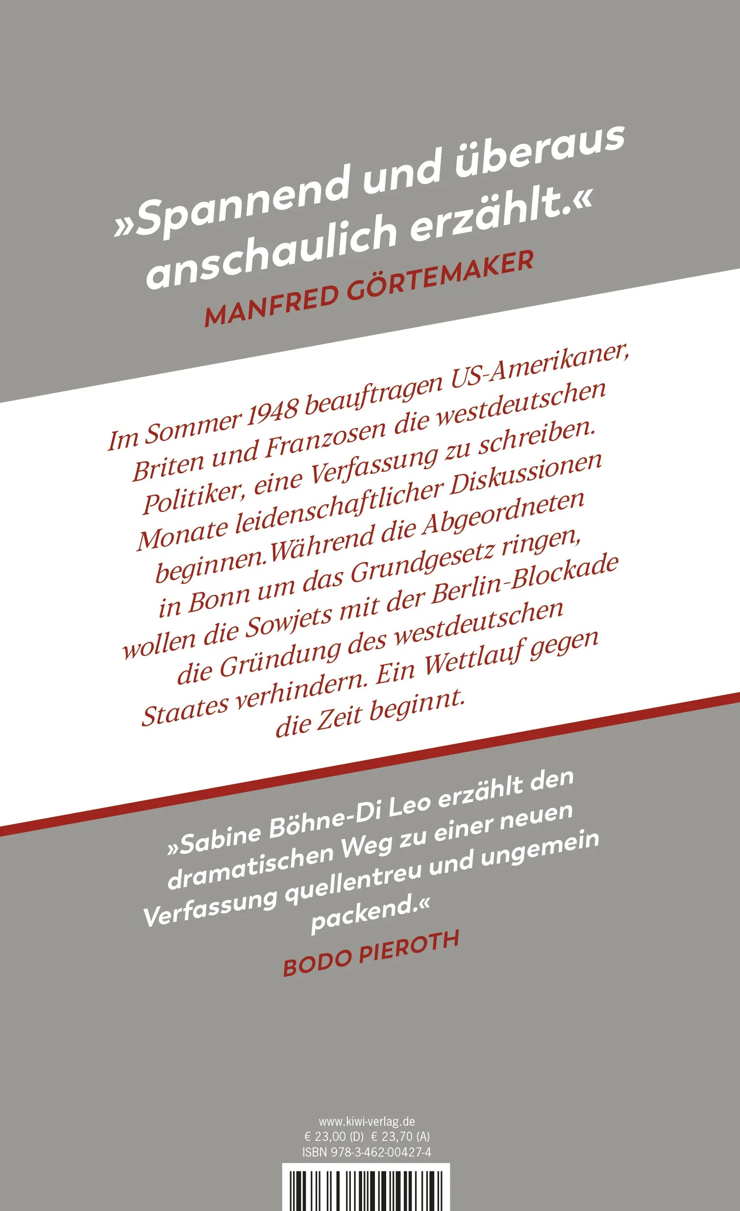 Buchrückseite von 'Die Erfindung der Bundesrepublik' mit Klappentext - Gebundene Ausgabe
