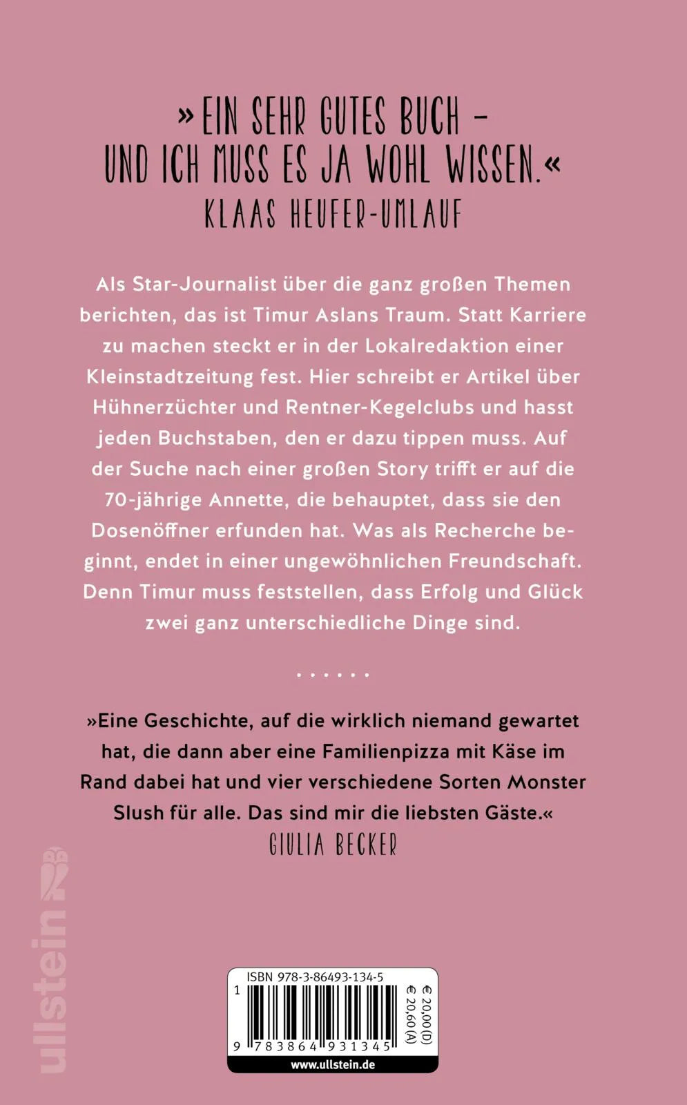 Buchrückseite von 'Die Erfindung des Dosenöffners' mit Klappentext - Gebundene Ausgabe