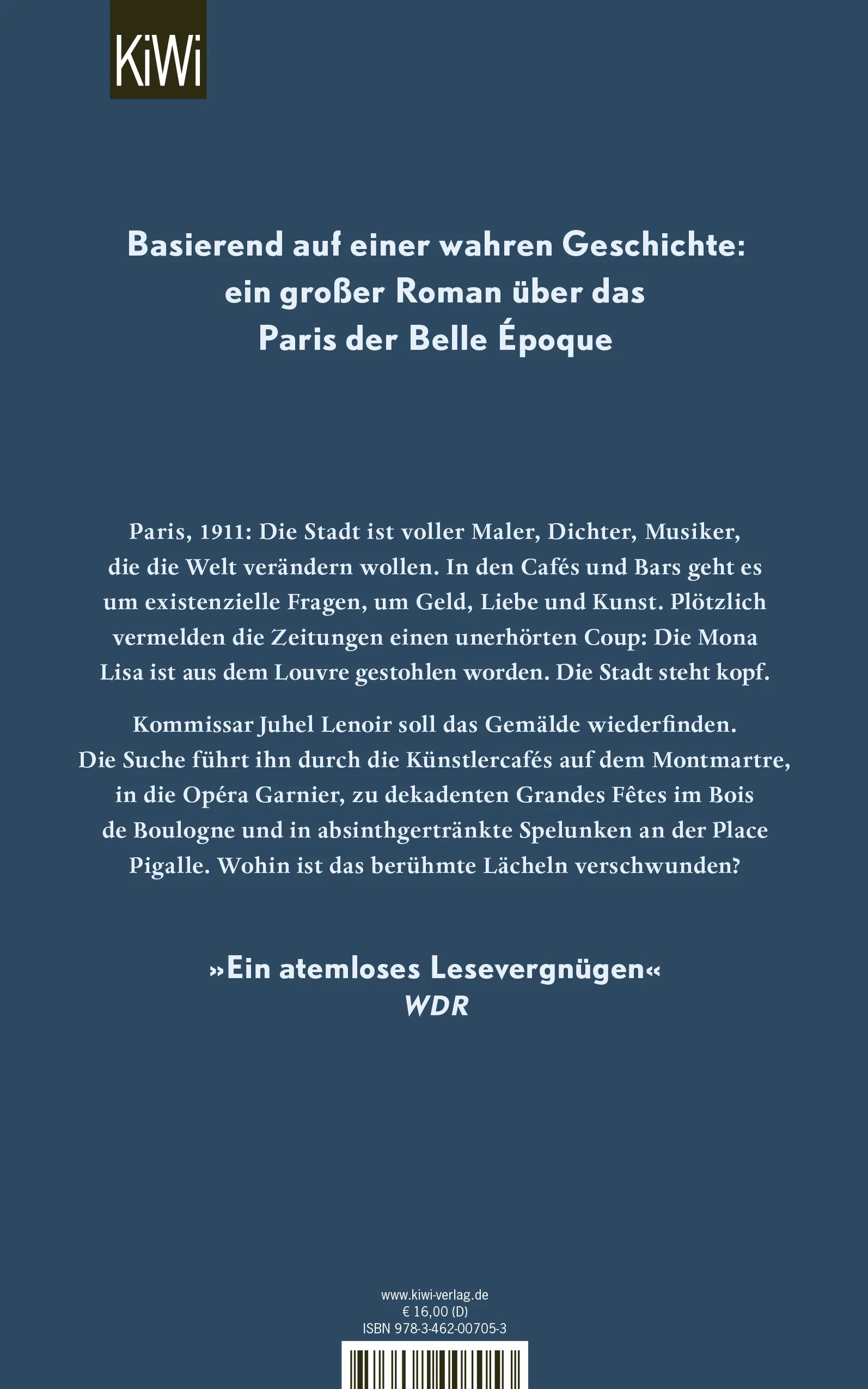 Buchrückseite von 'Die Erfindung des Lächelns' mit Klappentext - Taschenbuch