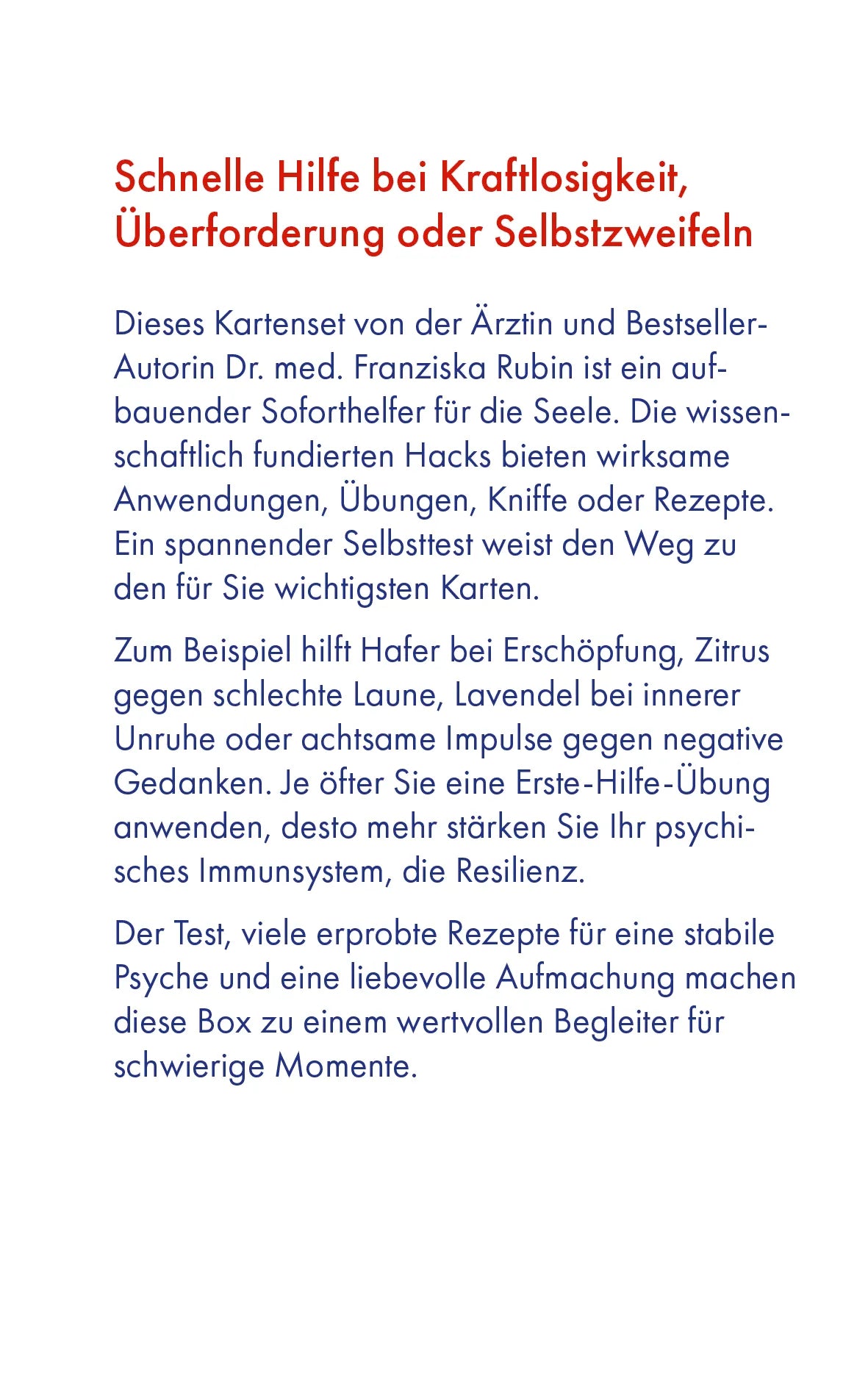 Rückseite: Die Erste-Hilfe-Box für die Seele (Taschenbuch)
