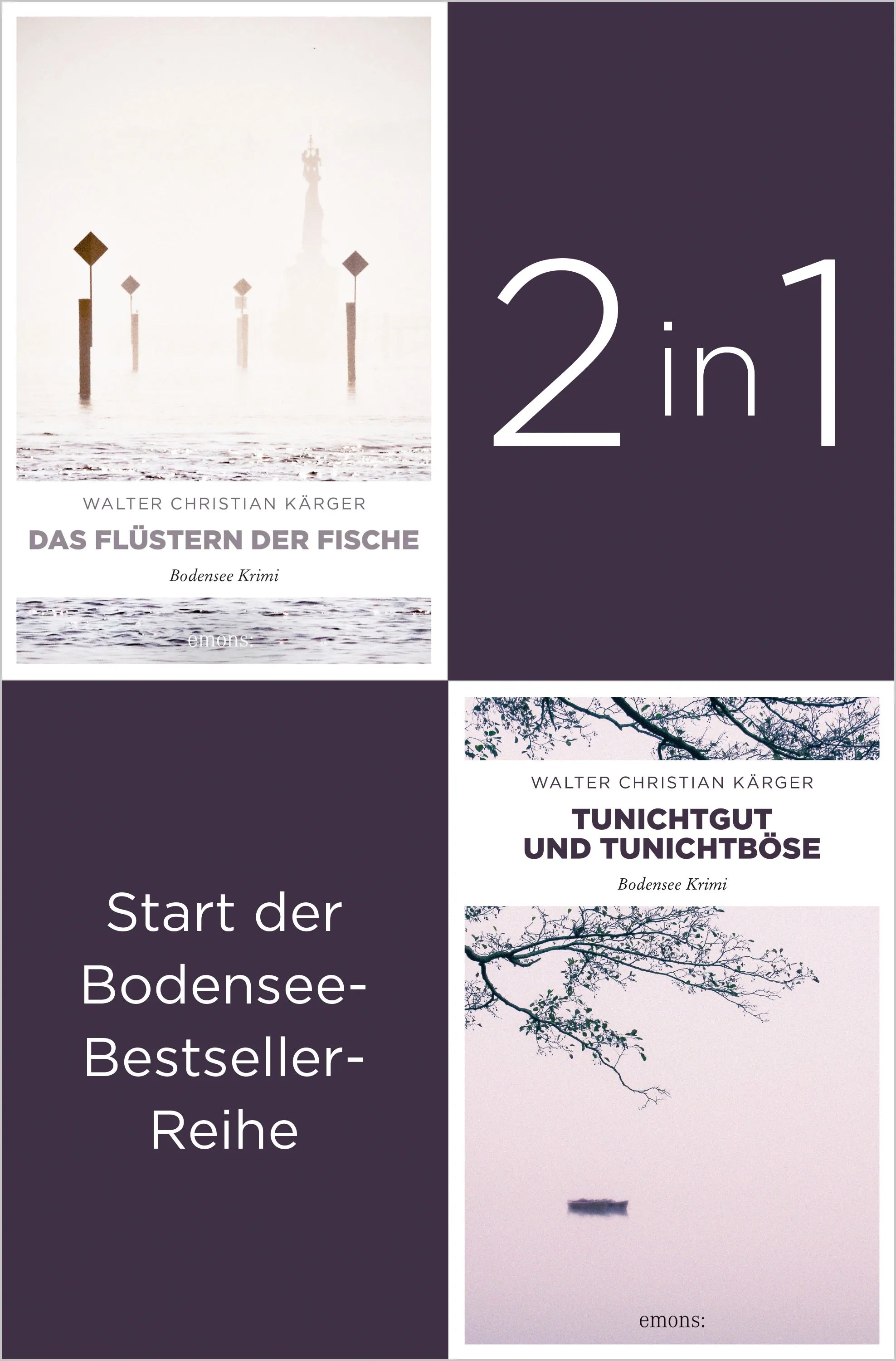 Cover: Die ersten zwei Fälle für Kommissar Madlener: »Das Flüstern der Fische« und »Tunichtggut und Tunichtböse« von Walter Christian Kärger (E-Book)