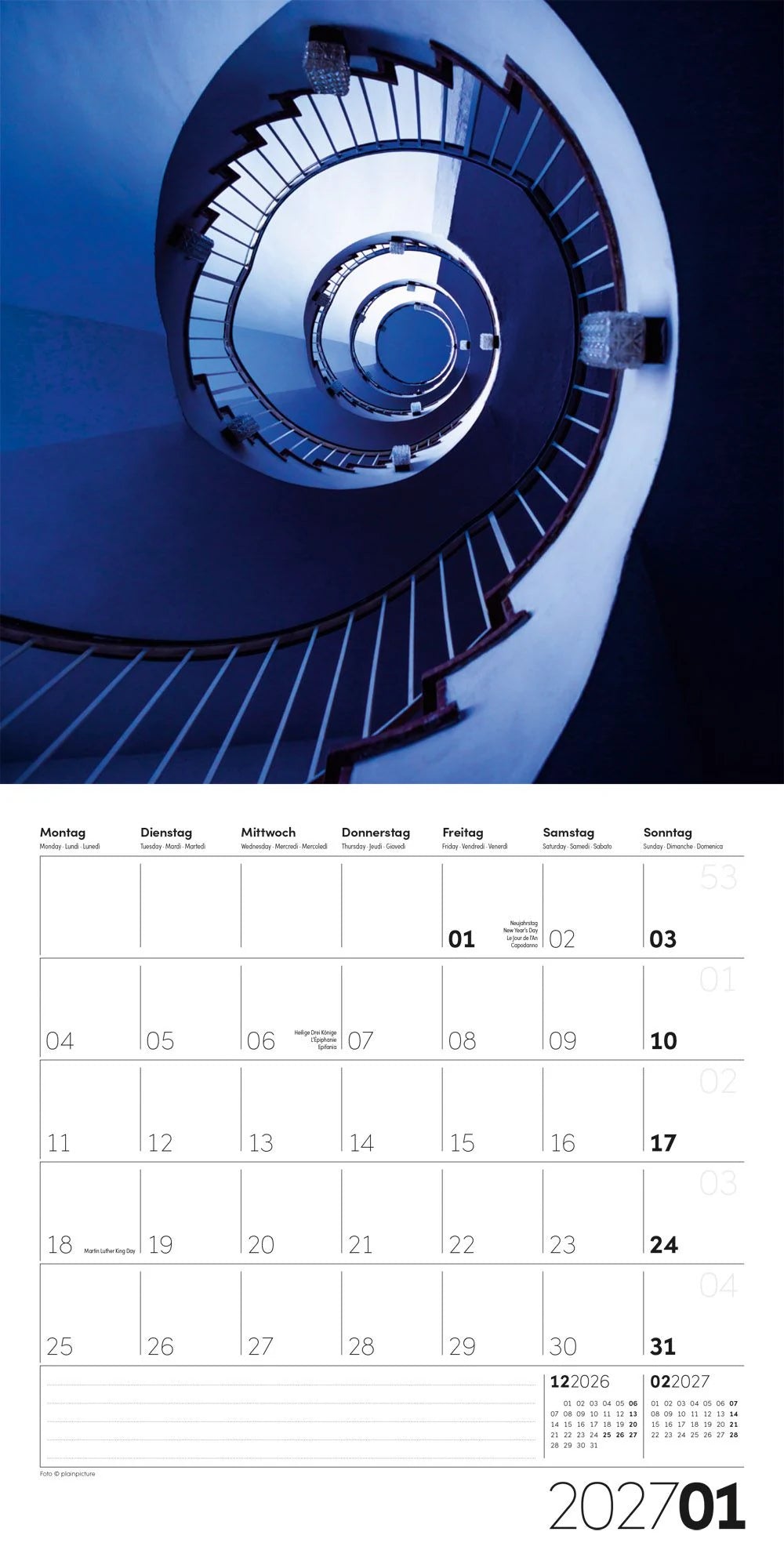 Die Farbe Blau Kalender 2027 - 30x30 - Art12 – Ansicht