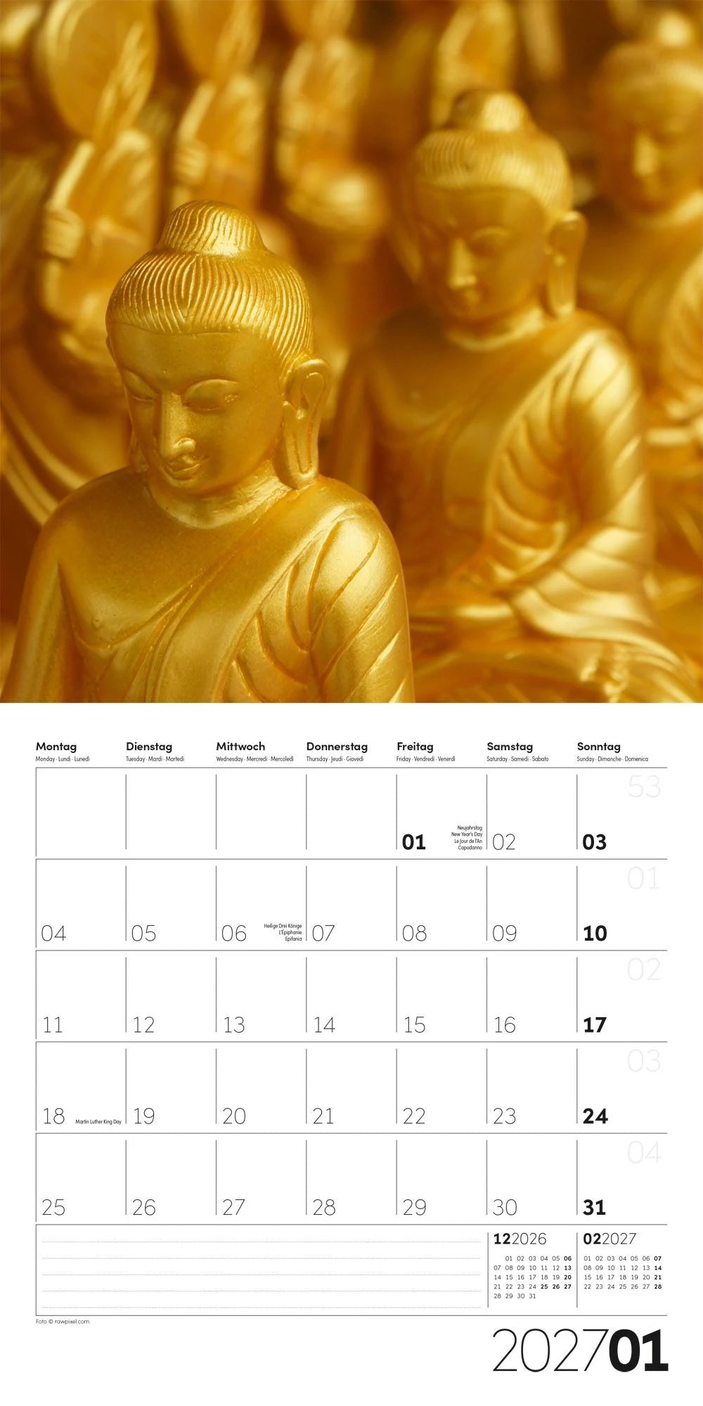 Die Farbe Gelb Kalender 2027 - 30x30 - Art12 – Ansicht