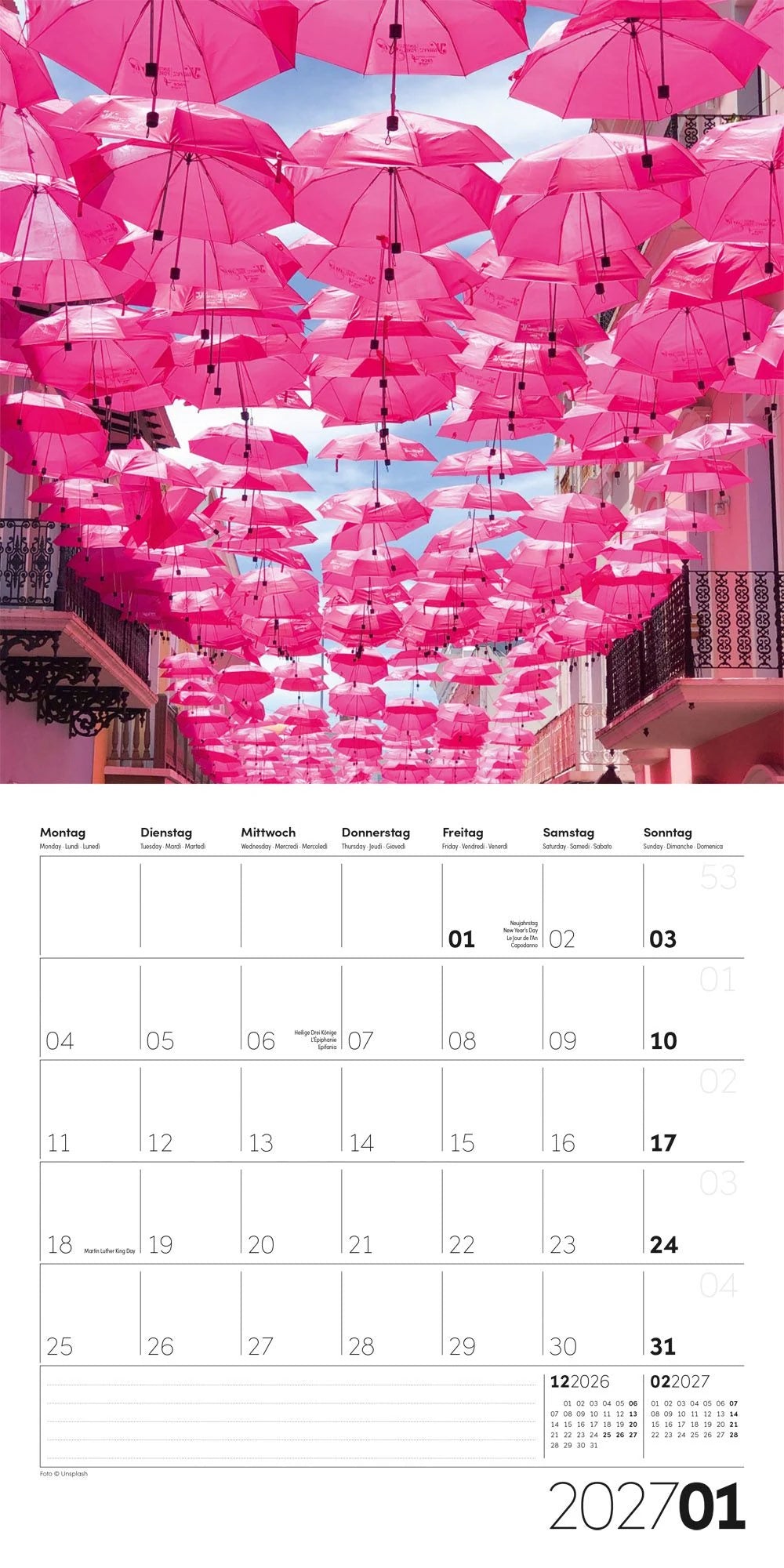 Die Farbe Pink Kalender 2027 - 30x30 - Art12 – Ansicht