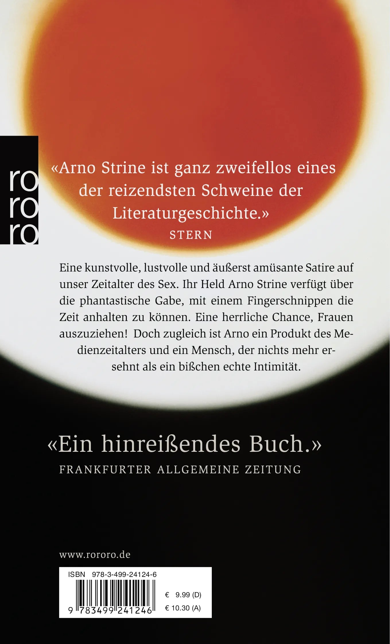 Buchrückseite von 'Die Fermate' mit Klappentext - Taschenbuch