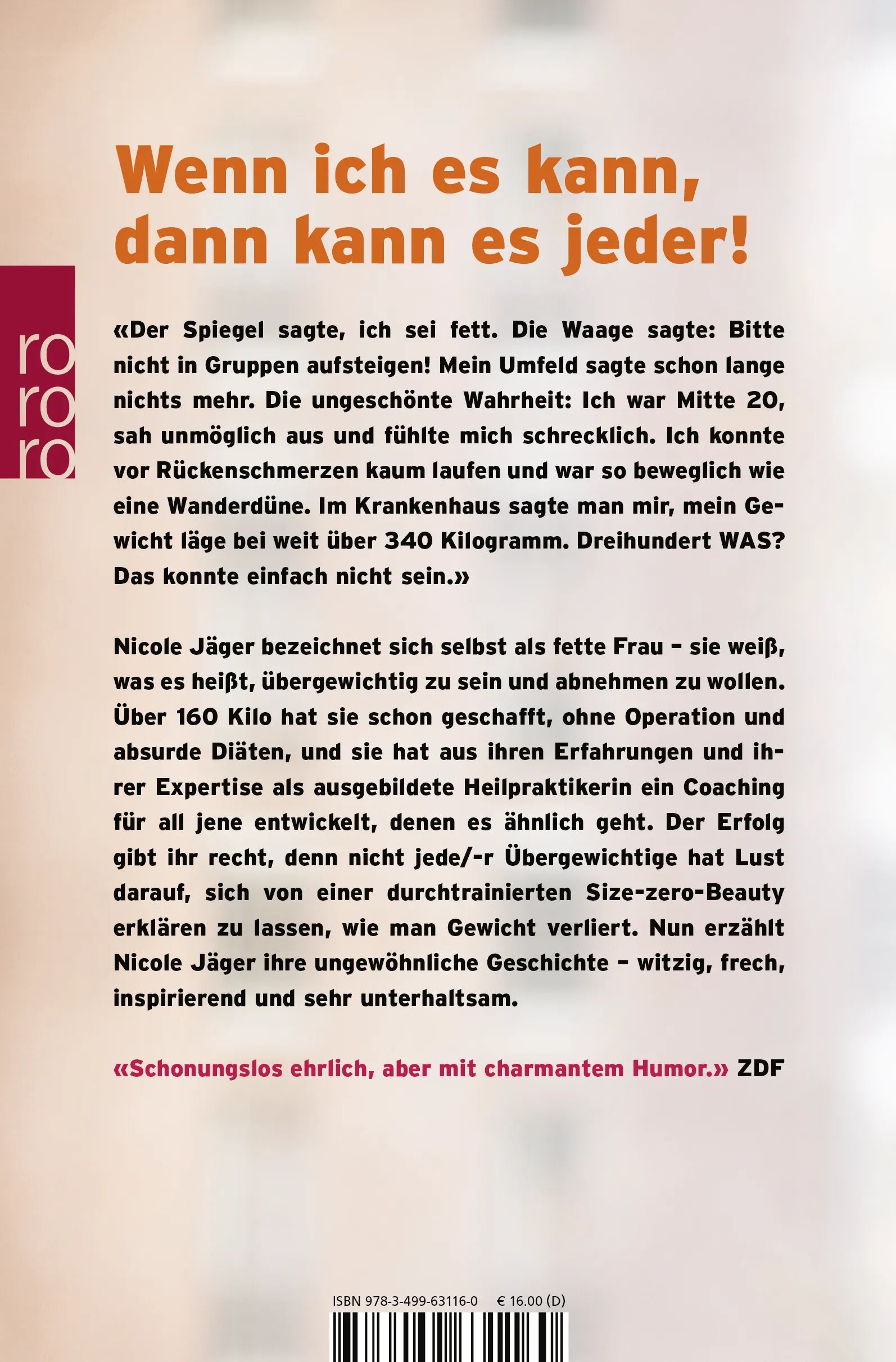 Buchrückseite von 'Die Fettlöserin' mit Klappentext - Taschenbuch