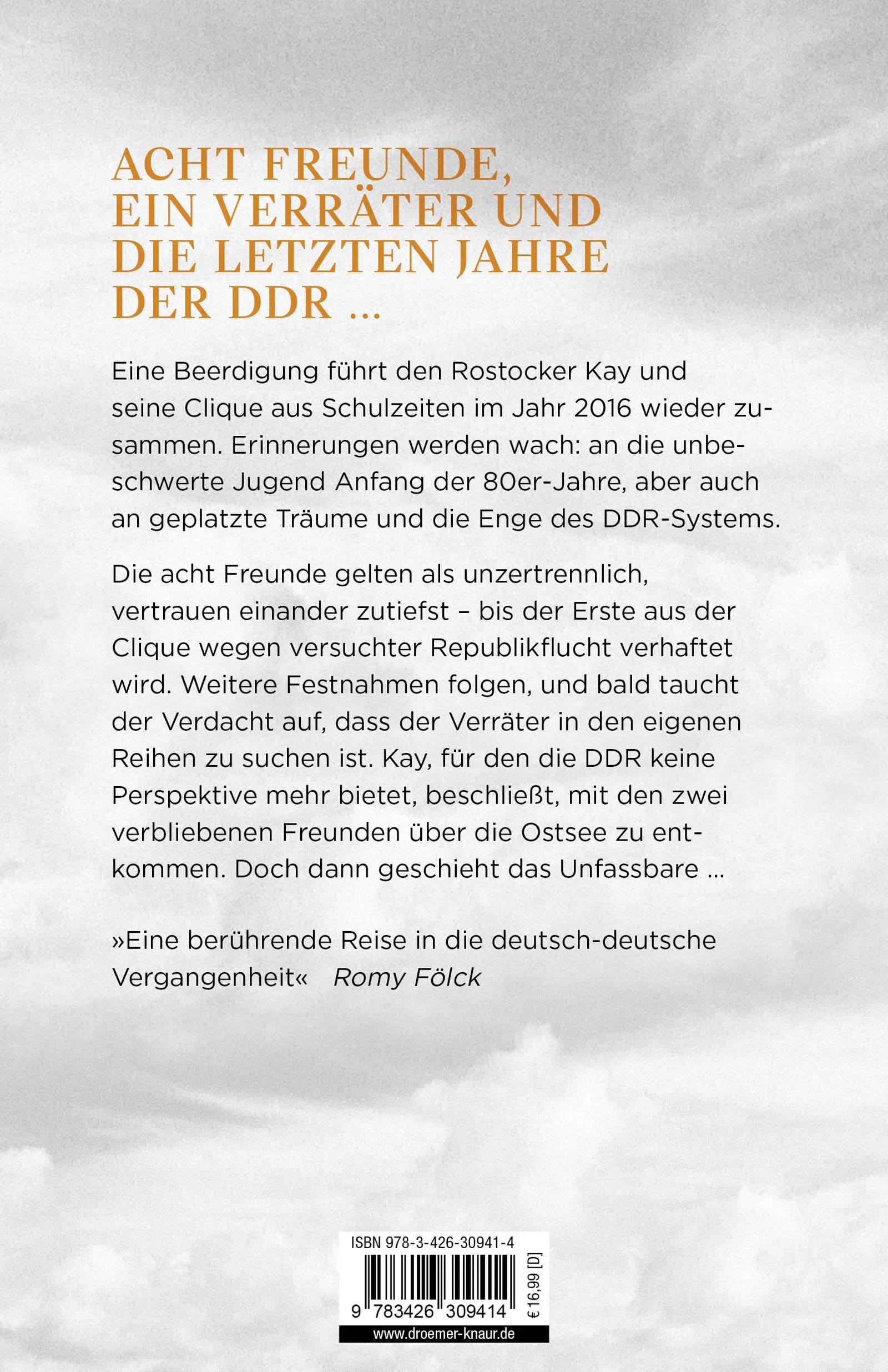 Buchrückseite von 'Die Freiheit so nah' mit Klappentext - Paperback