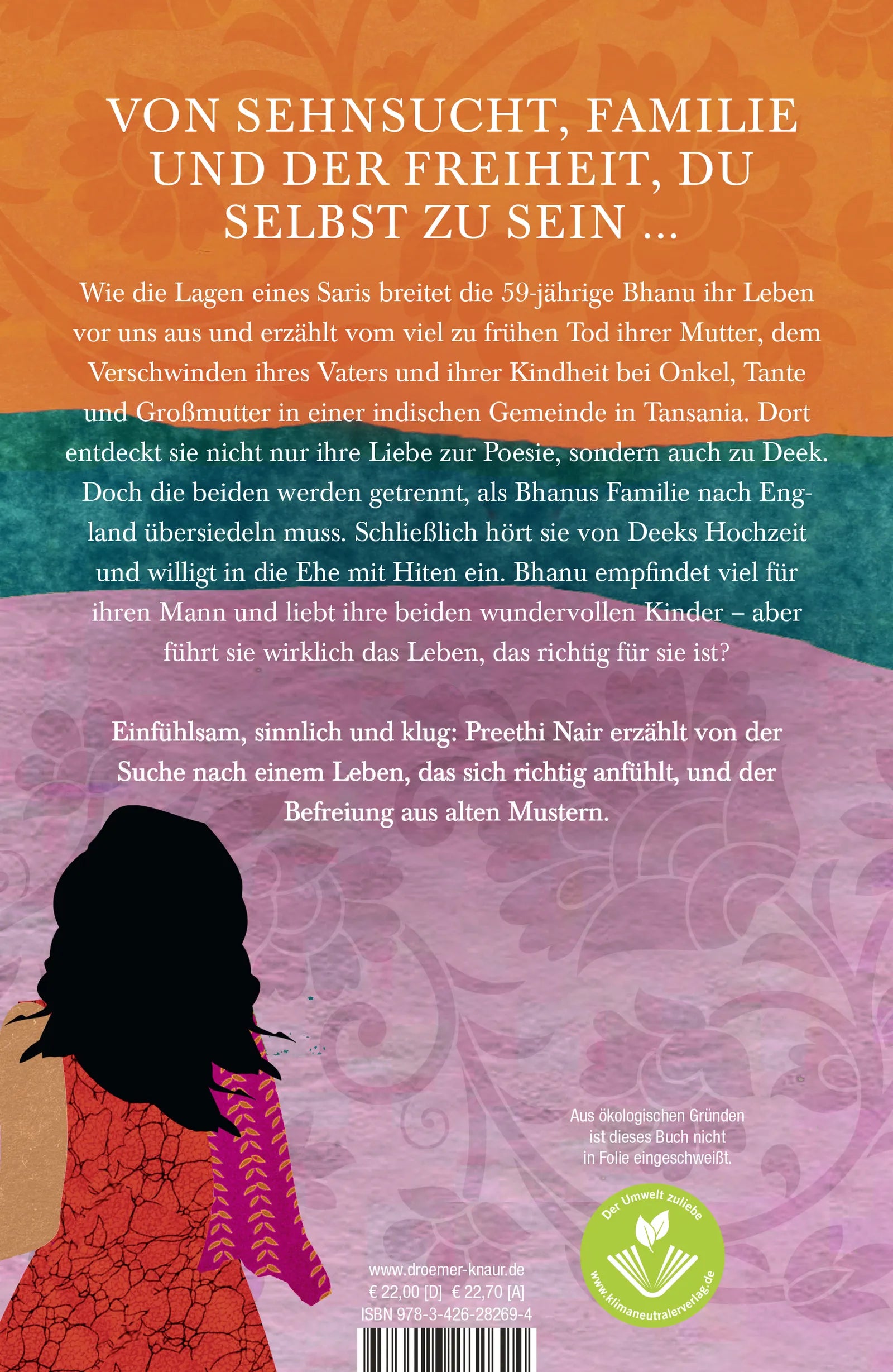 Buchrückseite von 'Die Freischwimmerin' mit Klappentext - Gebundene Ausgabe