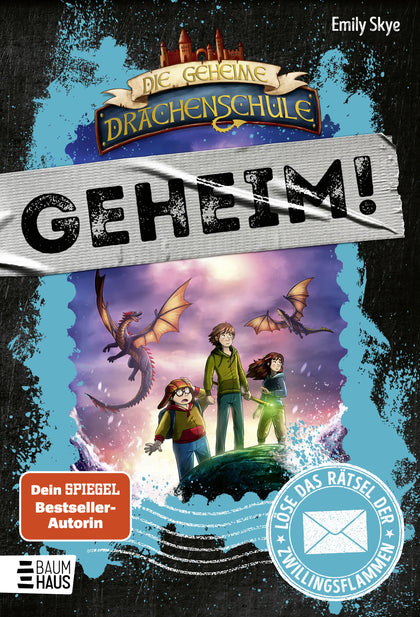 Buchcover von 'Die geheime Drachenschule: Löse das Rätsel der Zwillingsflammen' - Gebundene Ausgabe von Emily Skye