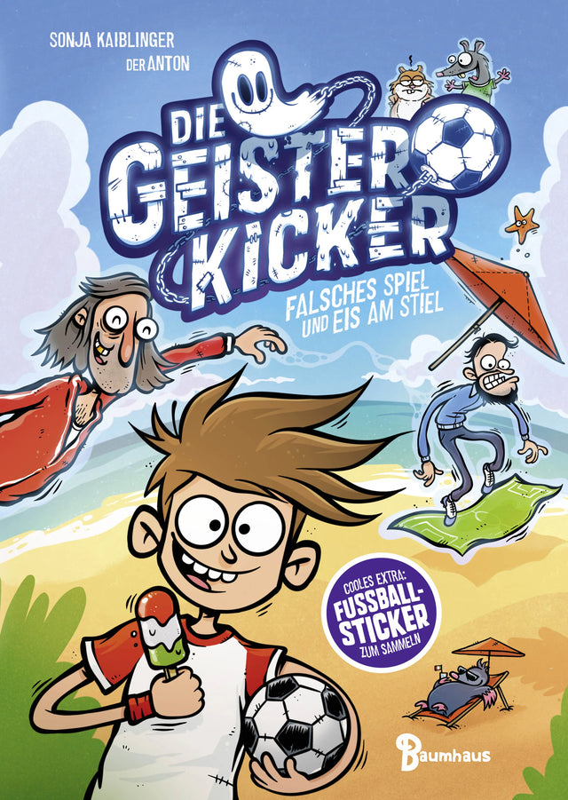 Buchcover von 'Die Geisterkicker - Falsches Spiel und Eis am Stiel' - Gebundene Ausgabe von Sonja Kaiblinger