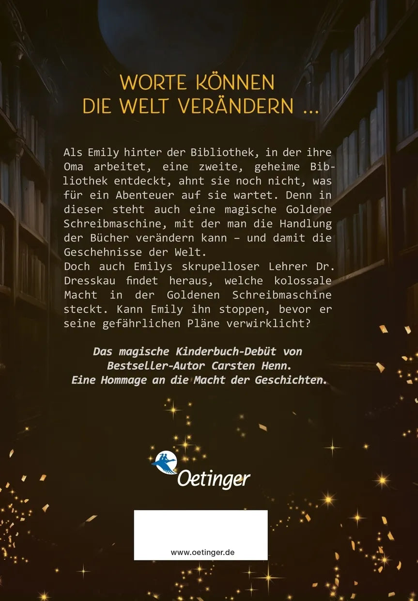 Rückseite: Die Goldene Schreibmaschine (Hardcover)