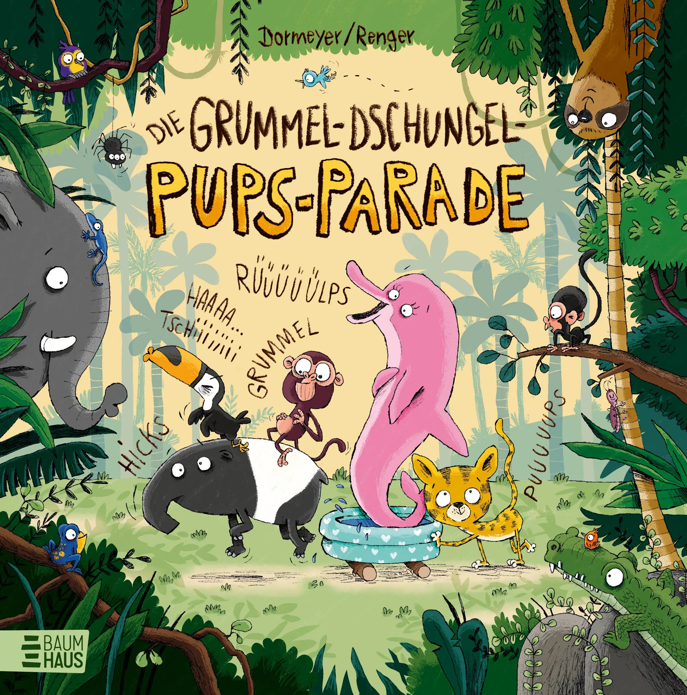 Buchcover von 'Die Grummel-Dschungel-Pups-Parade' - Gebundene Ausgabe von Thea Dormeyer
