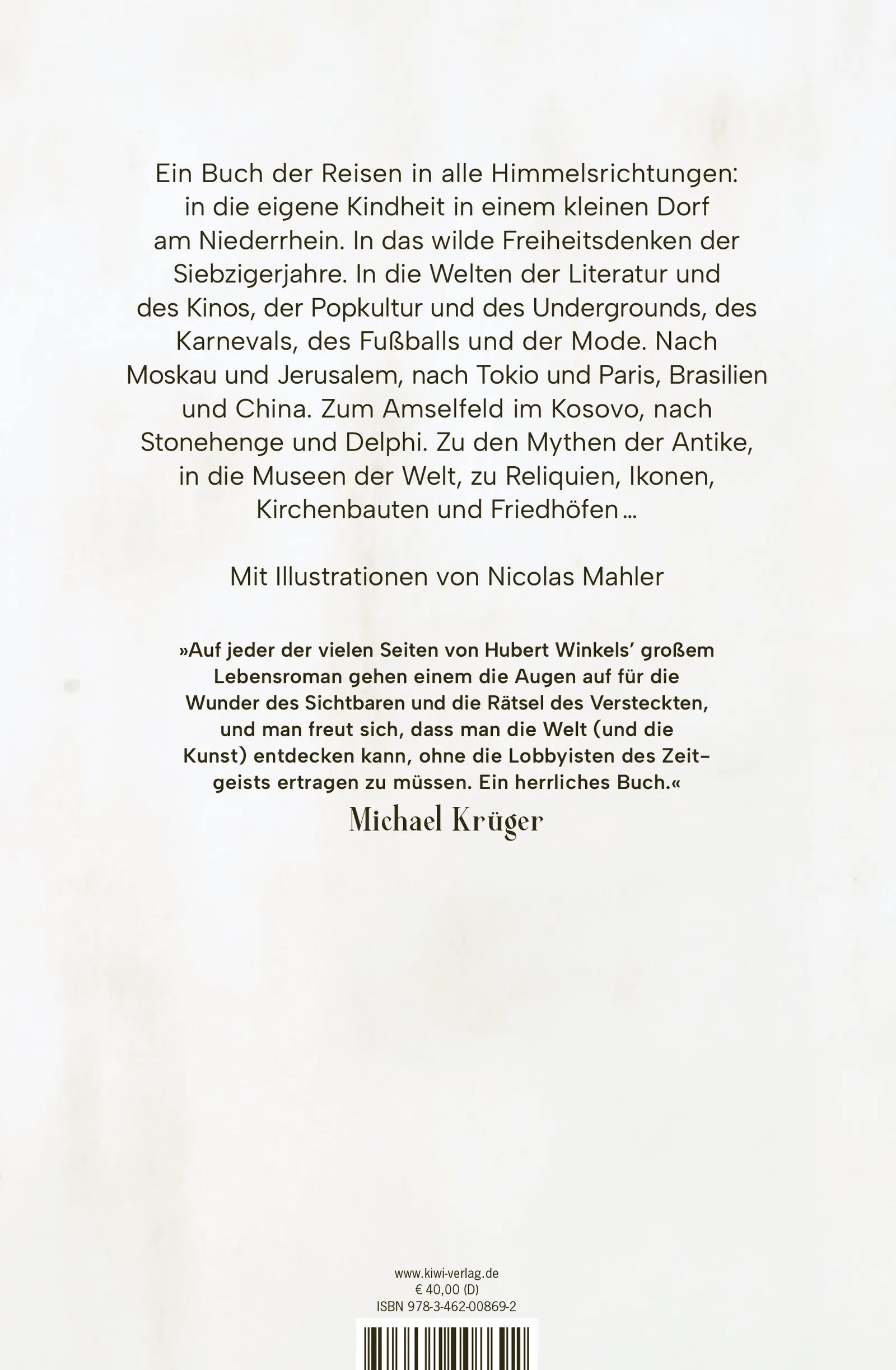 Buchrückseite von 'Die Hände zum Himmel' mit Klappentext - Gebundene Ausgabe