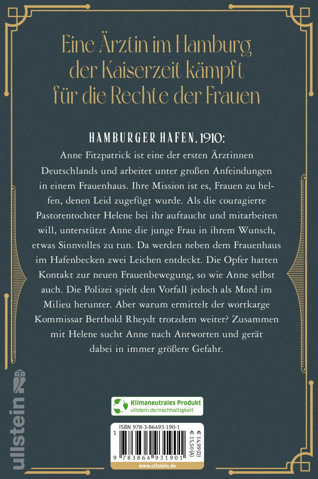 Buchrückseite von 'Die Hafenärztin. Ein Leben für die Freiheit der Frauen' mit Klappentext - Paperback